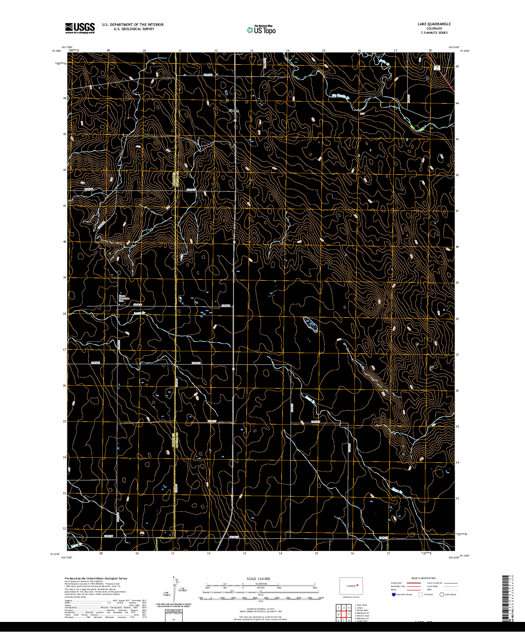 US TOPO 7.5-MINUTE MAP FOR LAKE, CO