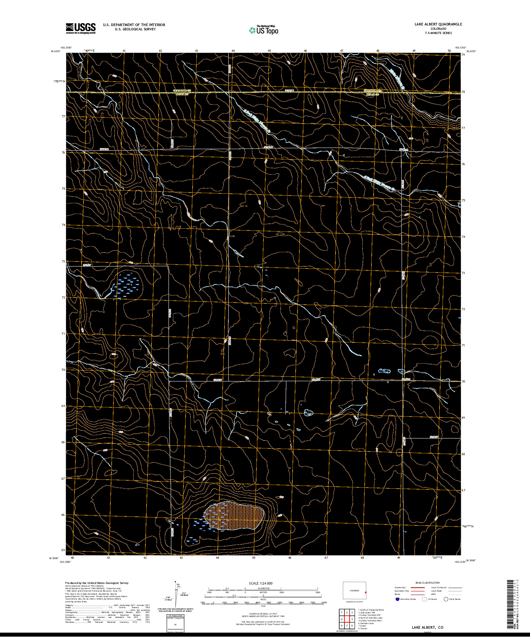 US TOPO 7.5-MINUTE MAP FOR LAKE ALBERT, CO