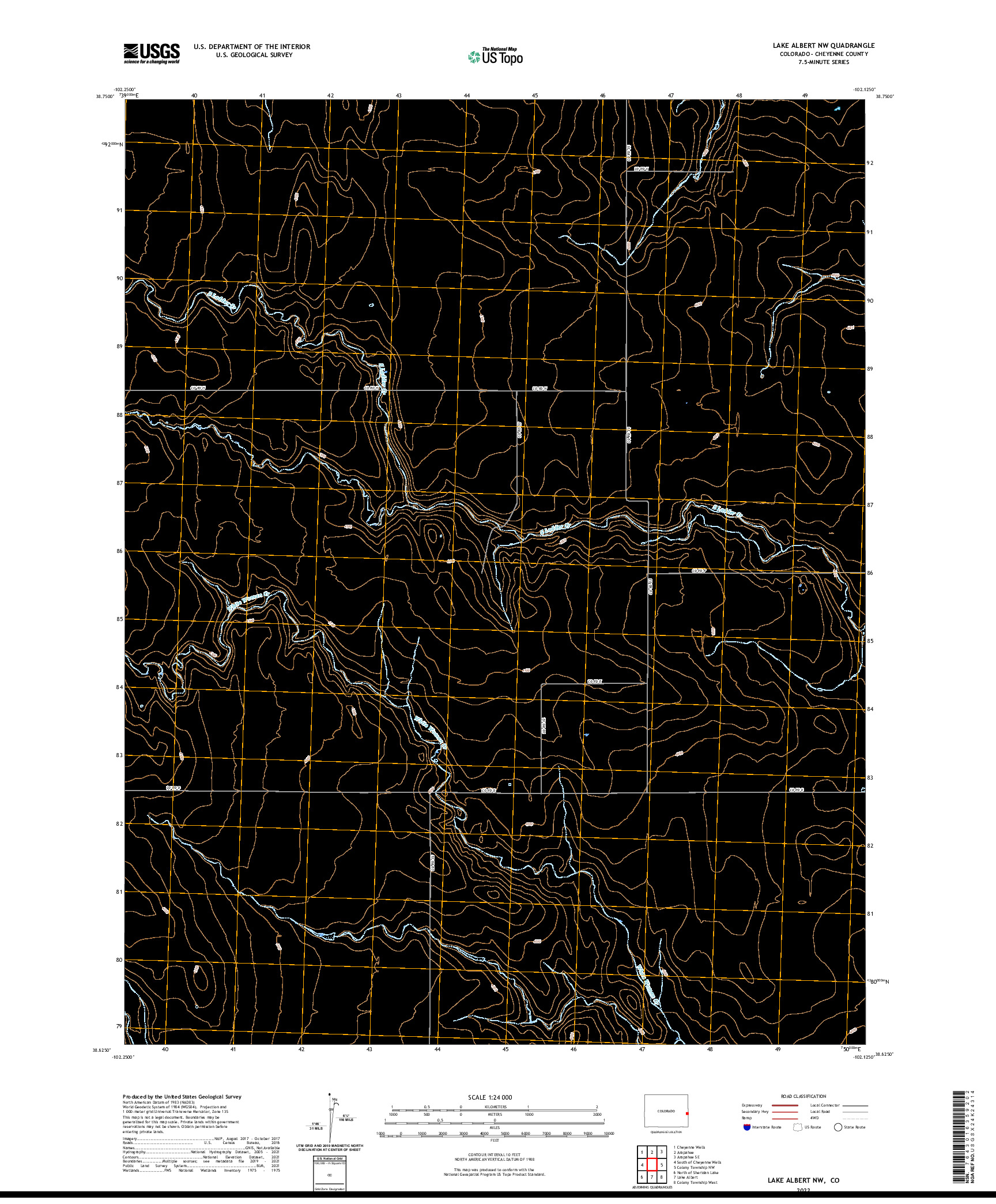 US TOPO 7.5-MINUTE MAP FOR LAKE ALBERT NW, CO