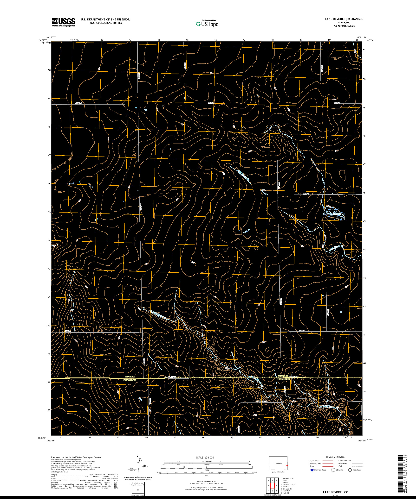 US TOPO 7.5-MINUTE MAP FOR LAKE DEVORE, CO