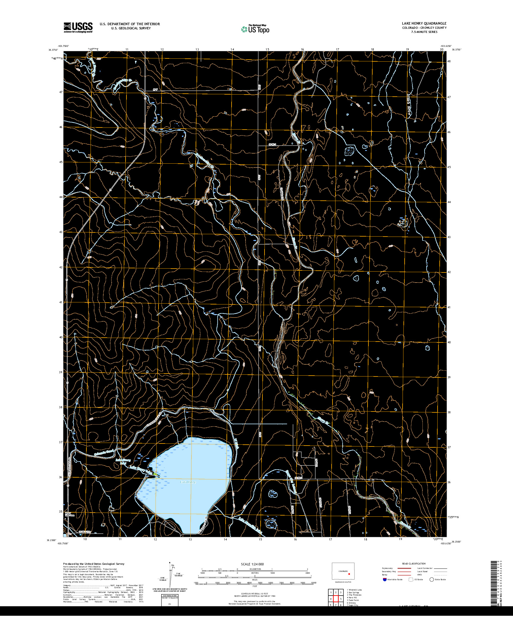 US TOPO 7.5-MINUTE MAP FOR LAKE HENRY, CO
