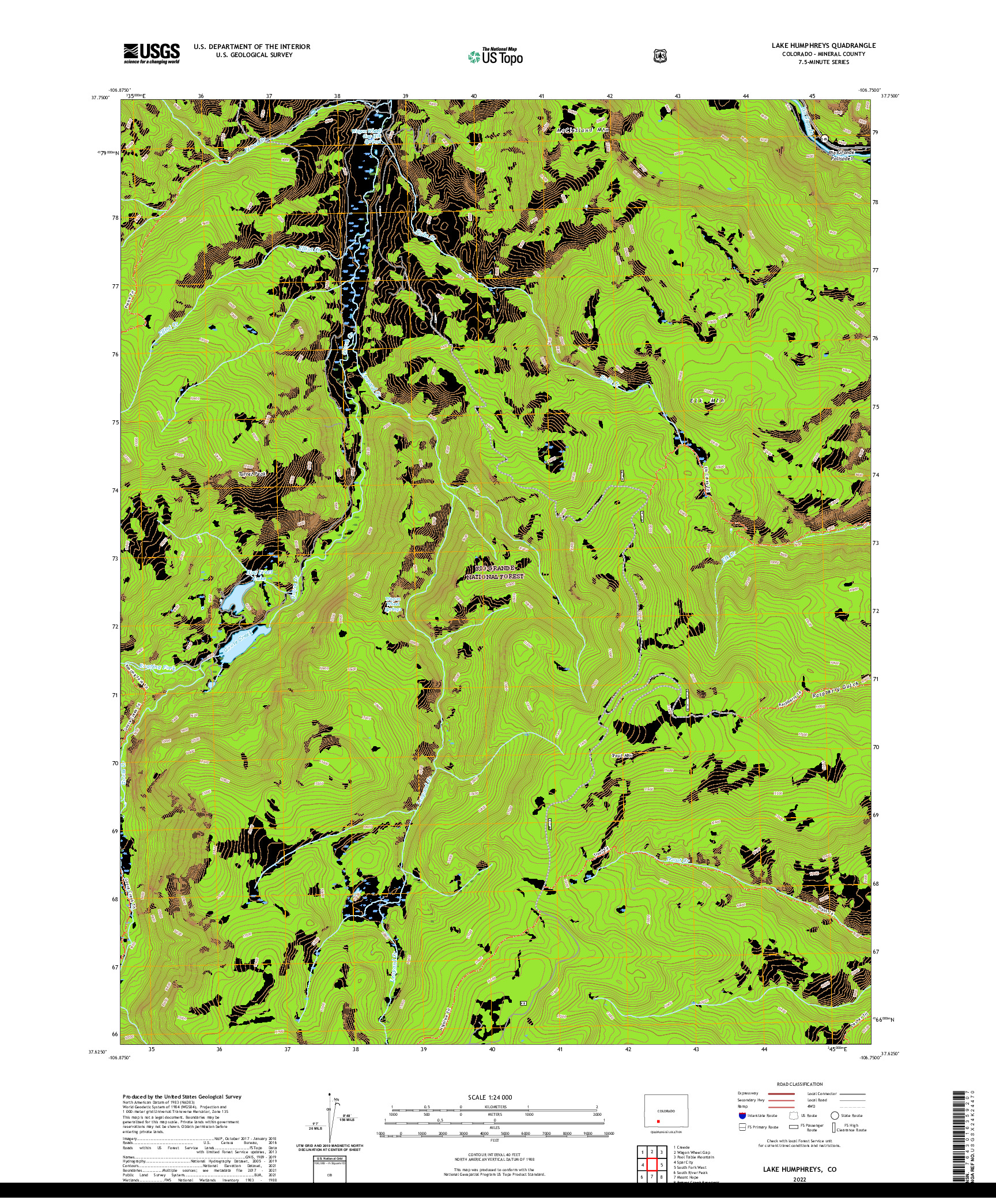 US TOPO 7.5-MINUTE MAP FOR LAKE HUMPHREYS, CO