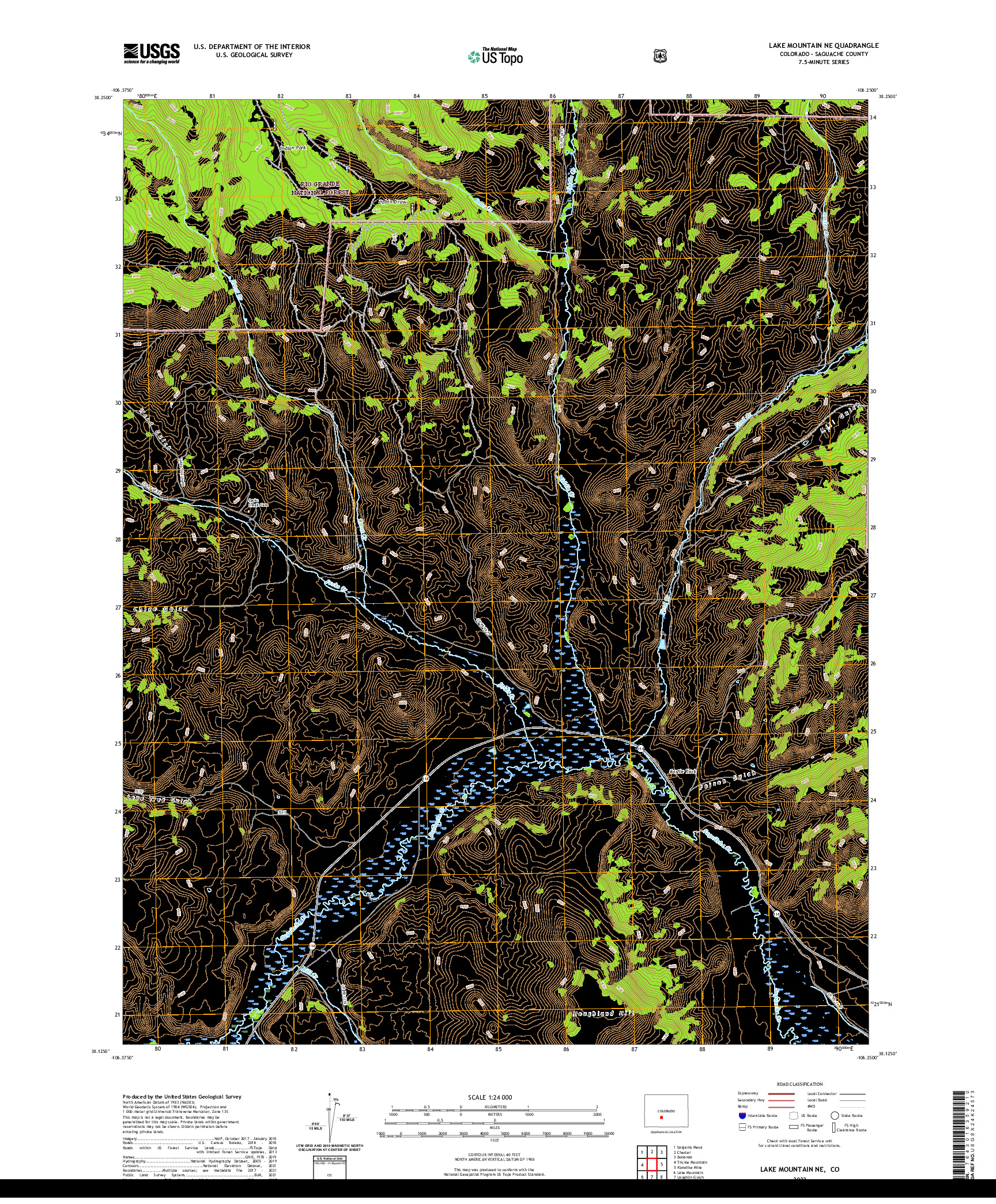 US TOPO 7.5-MINUTE MAP FOR LAKE MOUNTAIN NE, CO