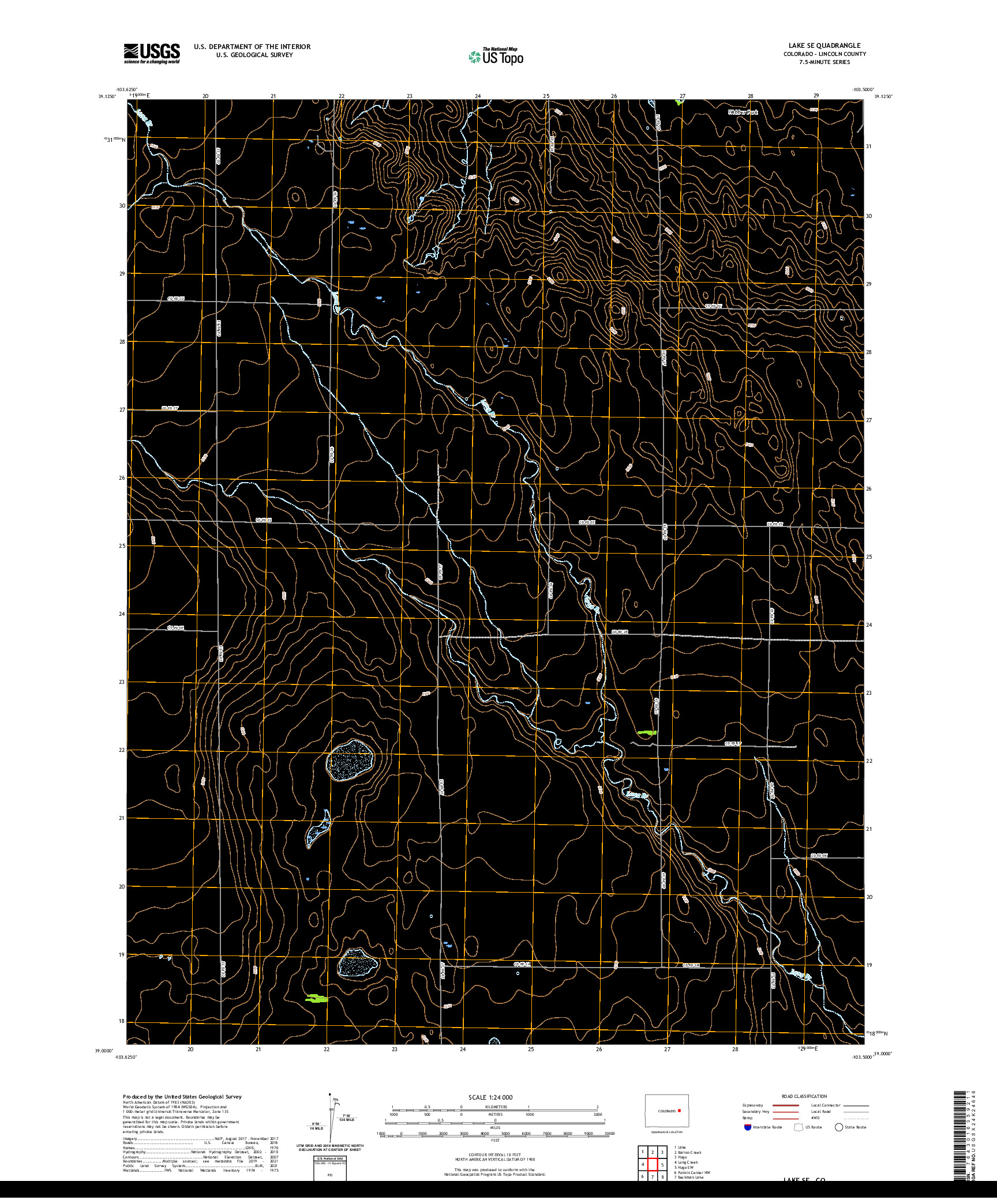 US TOPO 7.5-MINUTE MAP FOR LAKE SE, CO