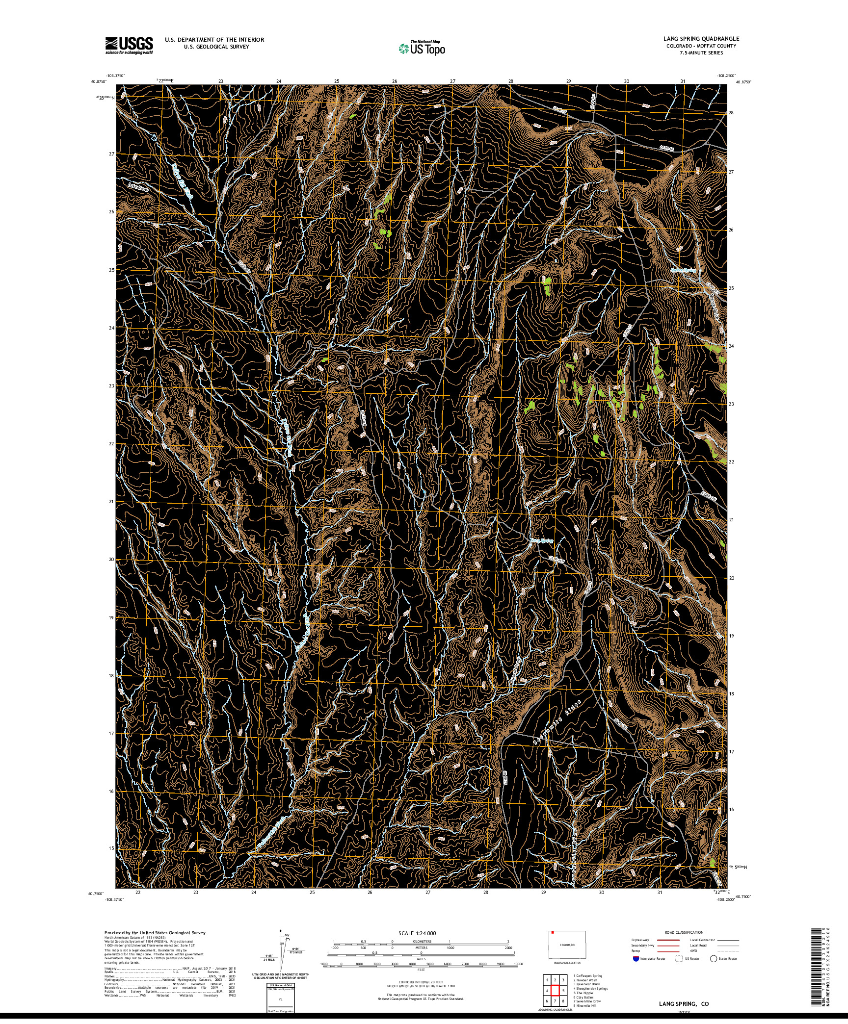 US TOPO 7.5-MINUTE MAP FOR LANG SPRING, CO