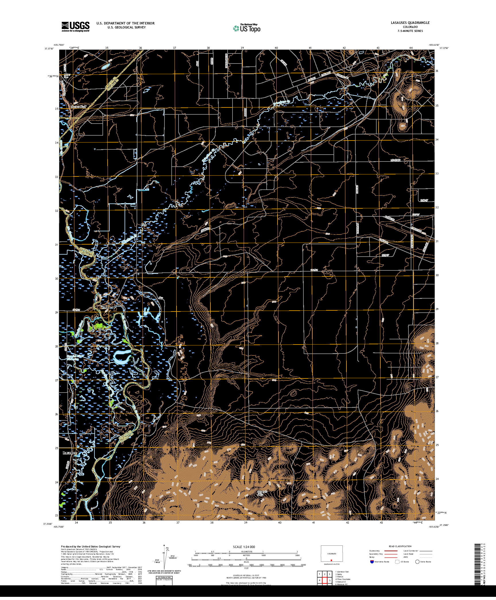 US TOPO 7.5-MINUTE MAP FOR LASAUSES, CO