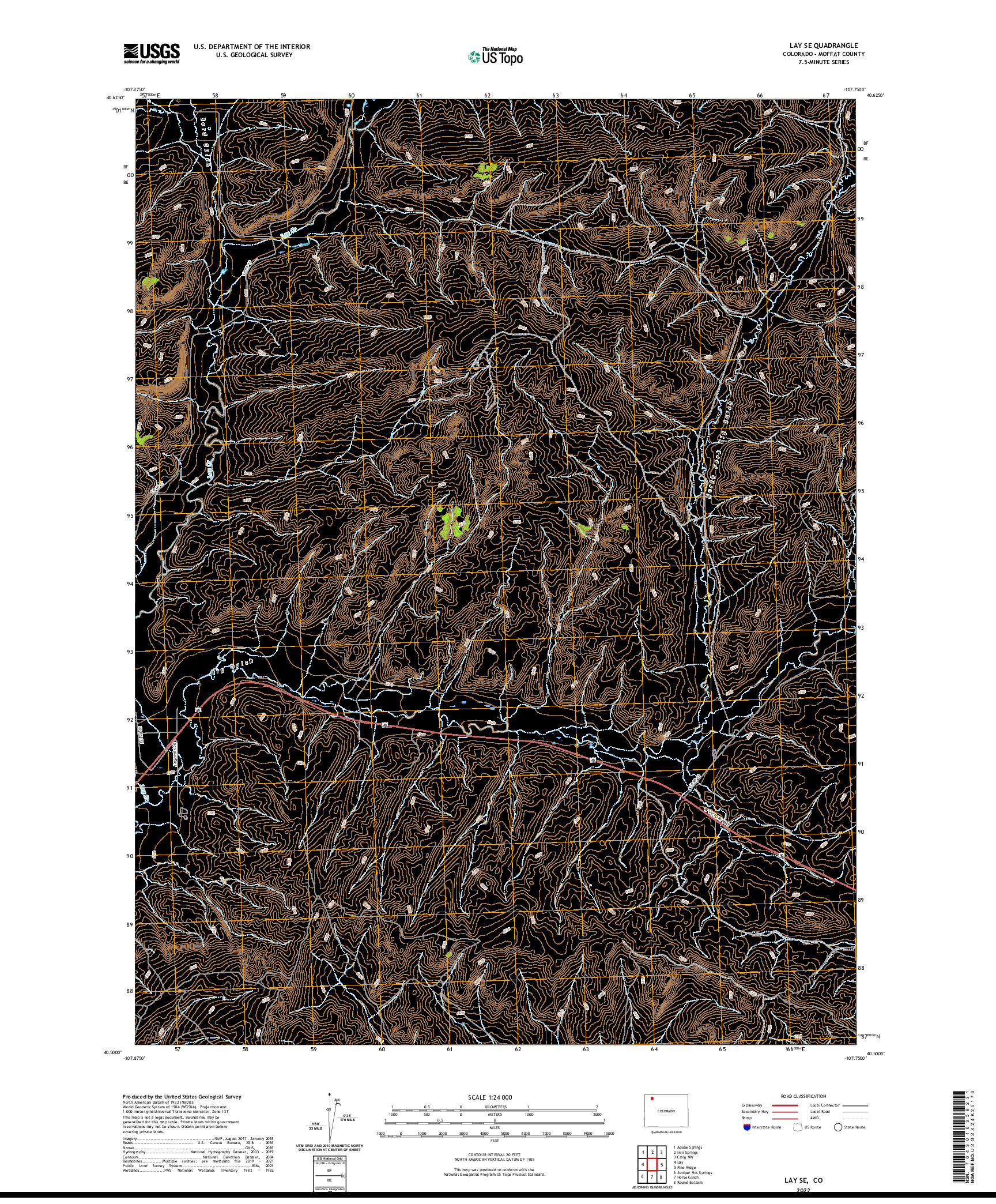 US TOPO 7.5-MINUTE MAP FOR LAY SE, CO