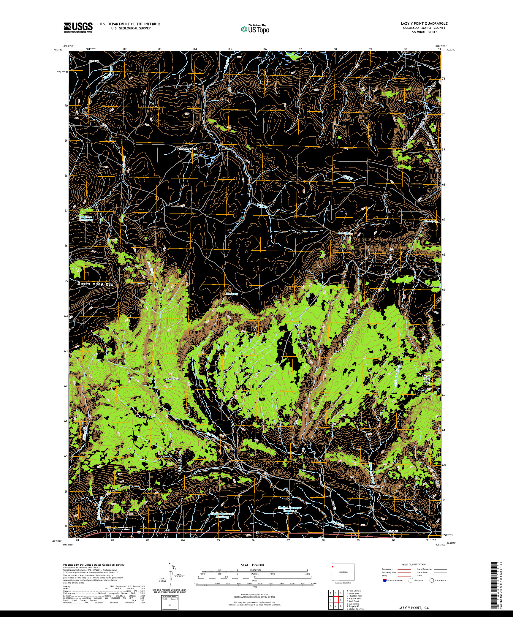 US TOPO 7.5-MINUTE MAP FOR LAZY Y POINT, CO