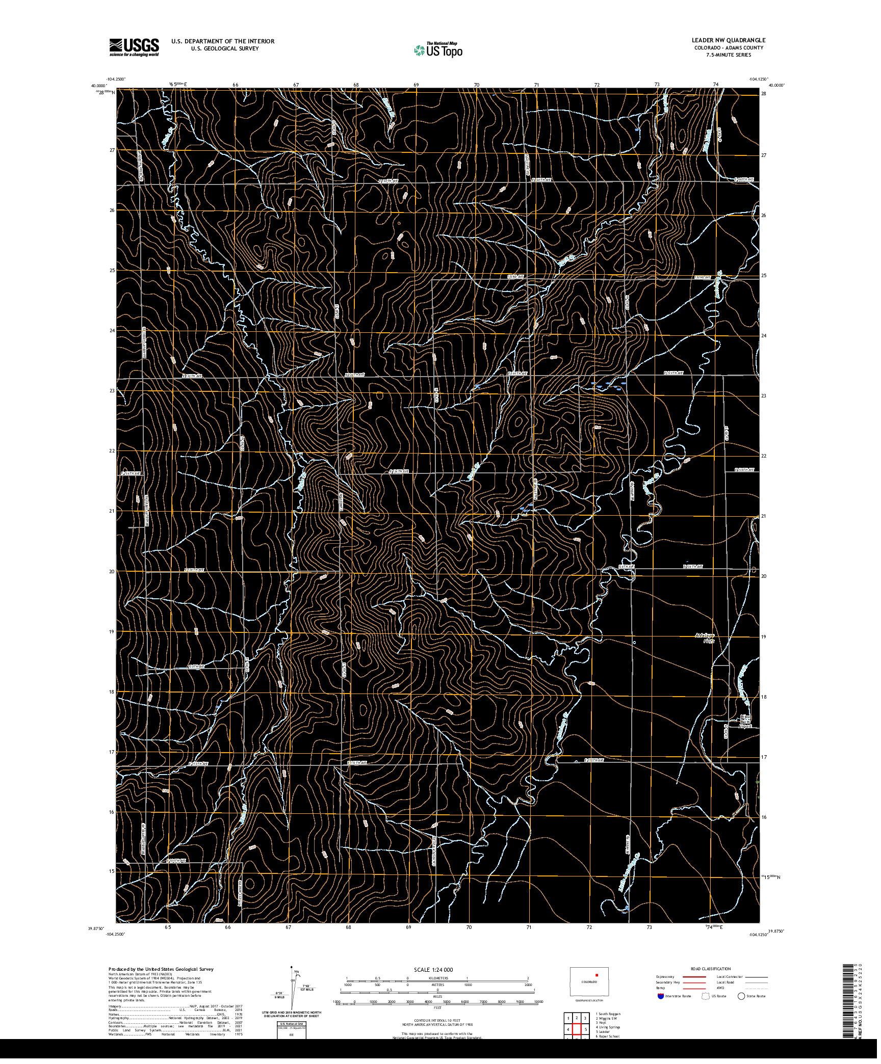 US TOPO 7.5-MINUTE MAP FOR LEADER NW, CO