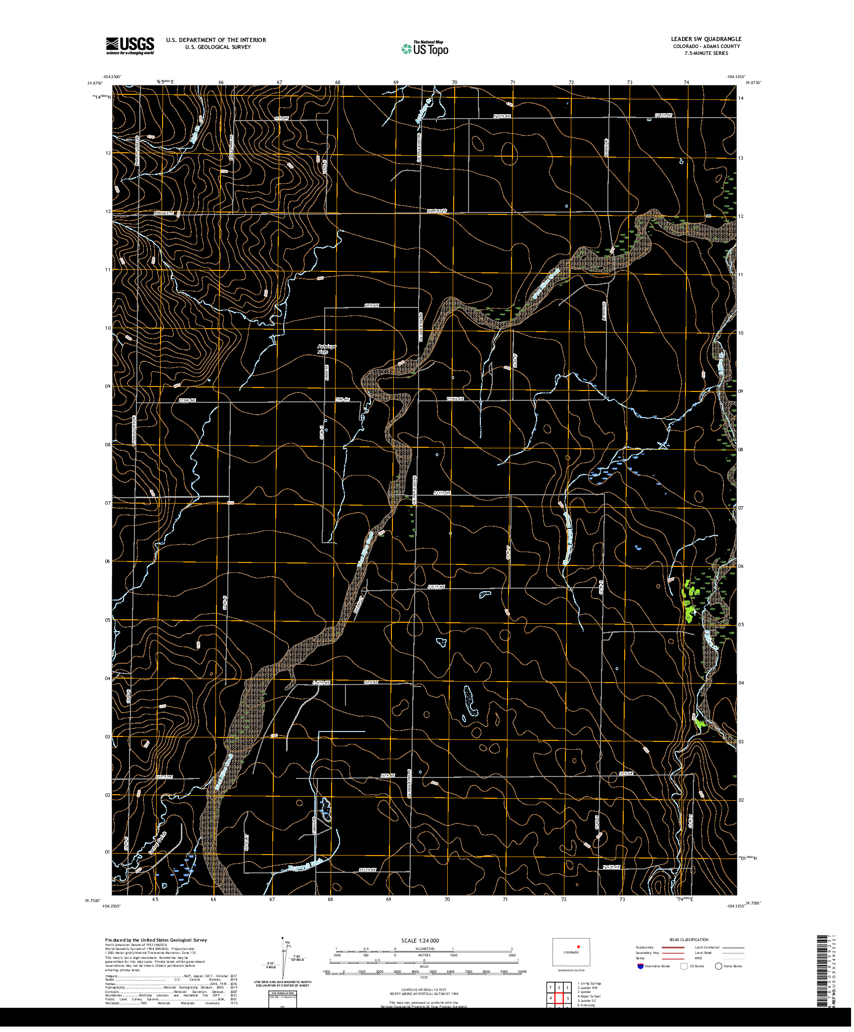 US TOPO 7.5-MINUTE MAP FOR LEADER SW, CO