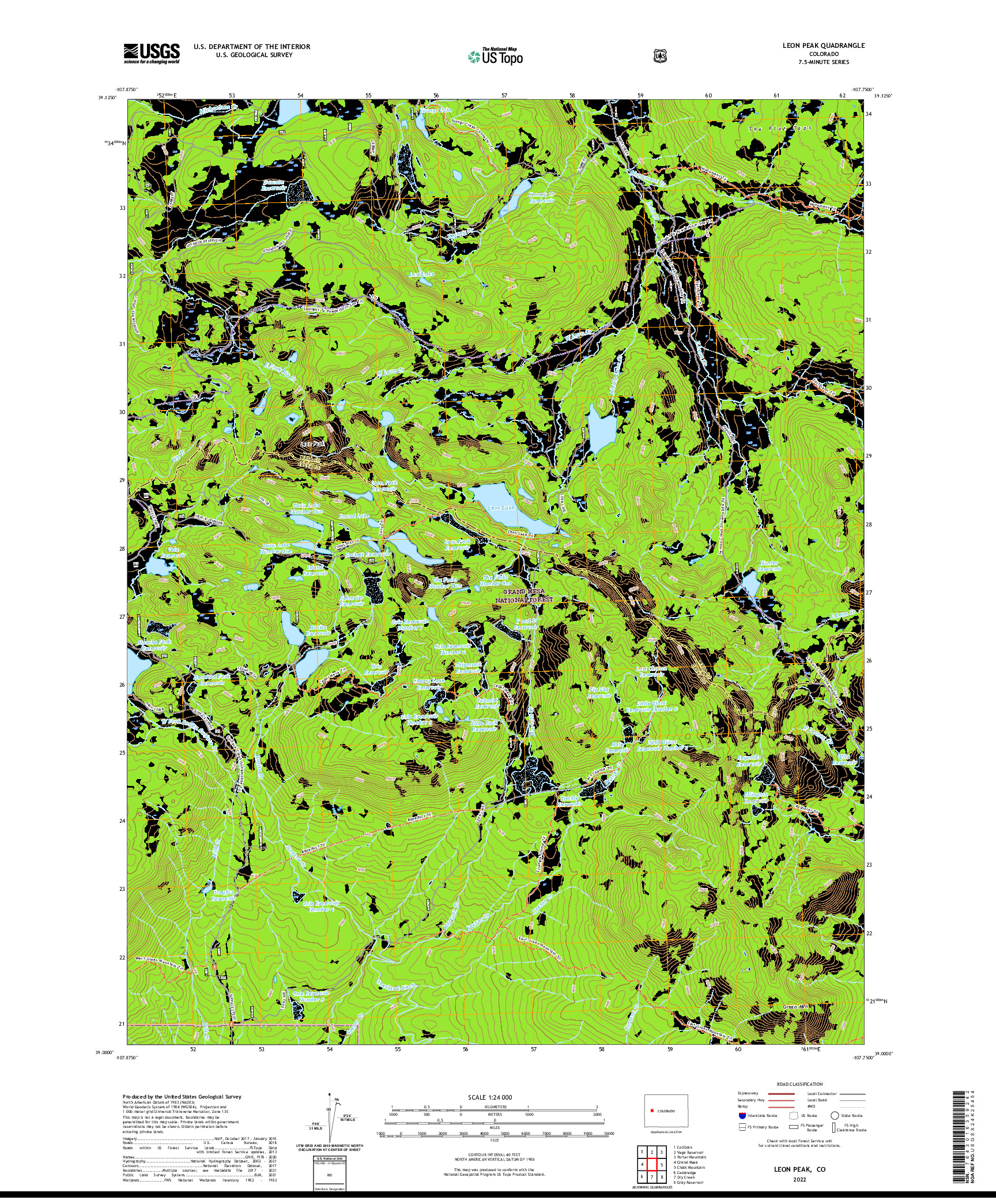 US TOPO 7.5-MINUTE MAP FOR LEON PEAK, CO