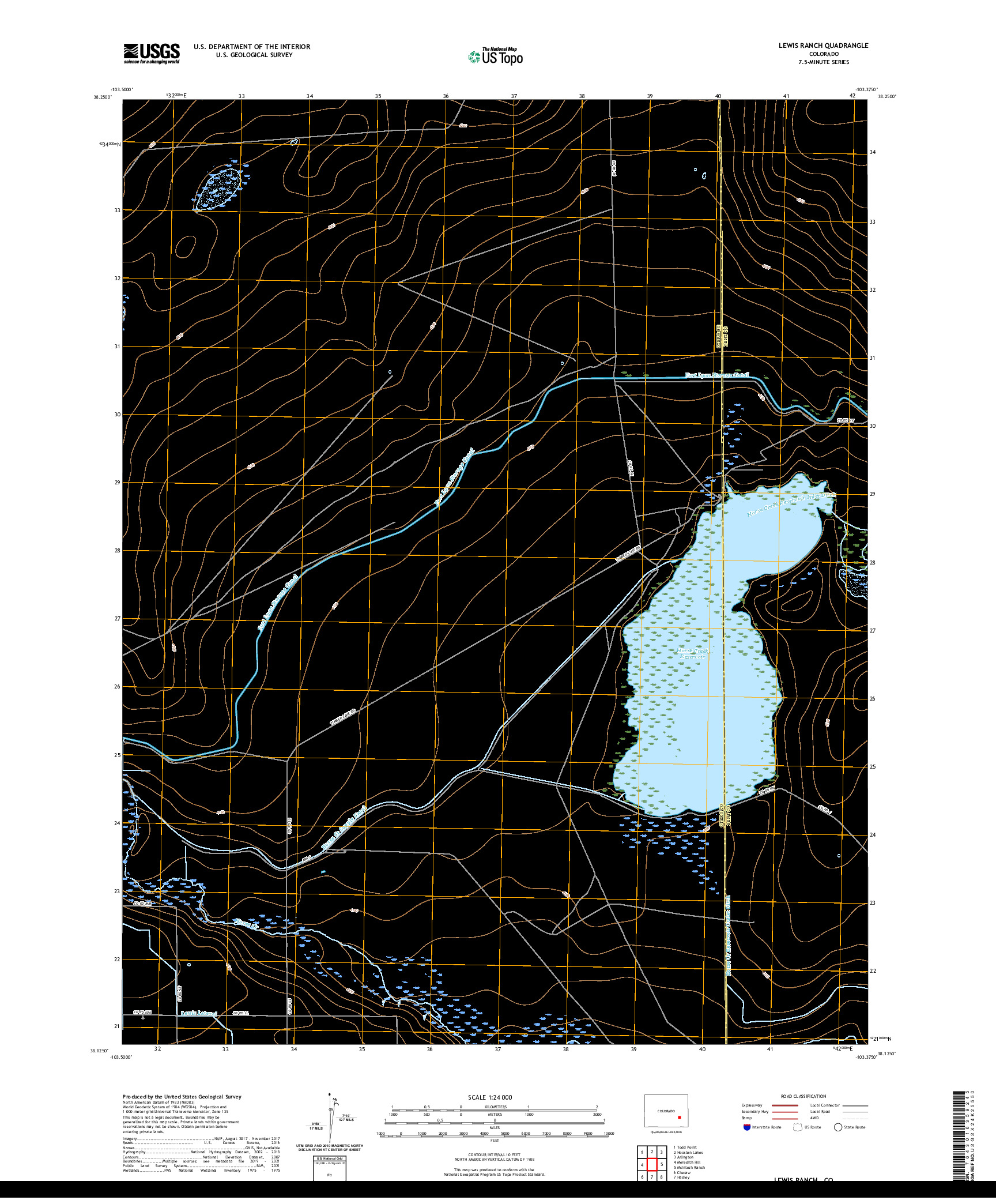 US TOPO 7.5-MINUTE MAP FOR LEWIS RANCH, CO