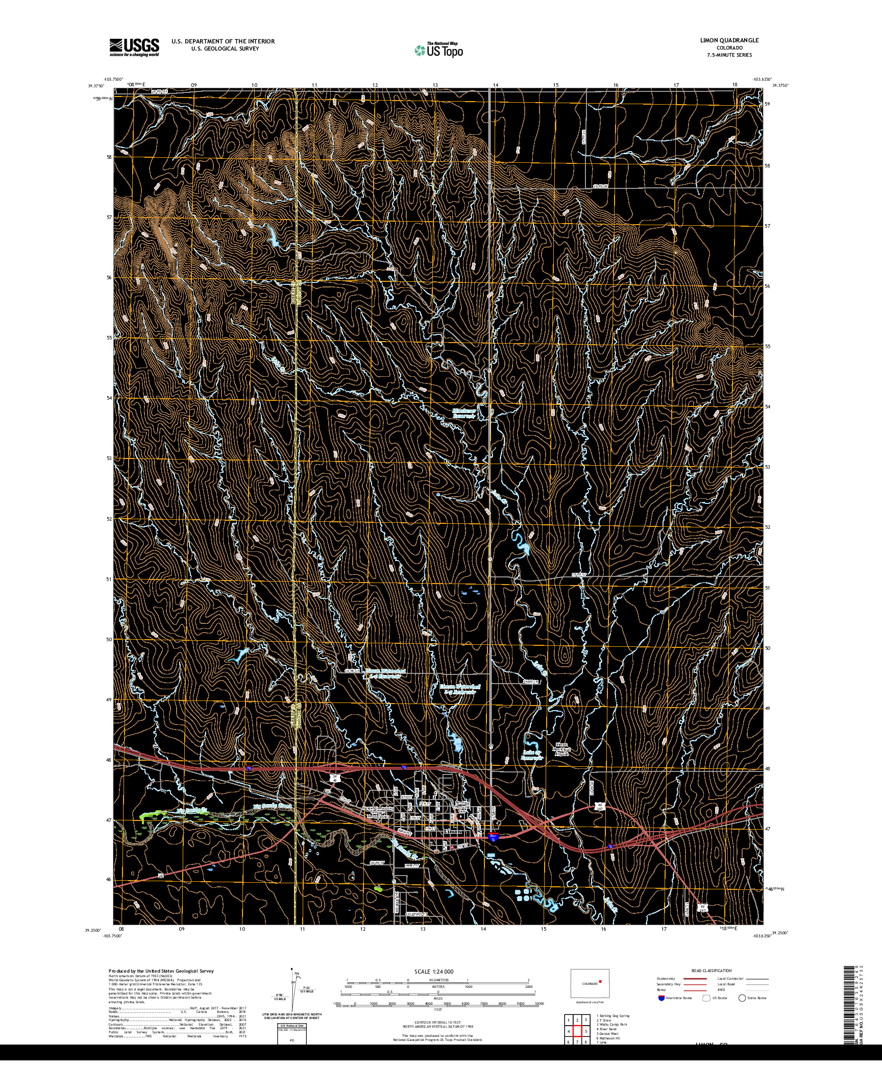 US TOPO 7.5-MINUTE MAP FOR LIMON, CO