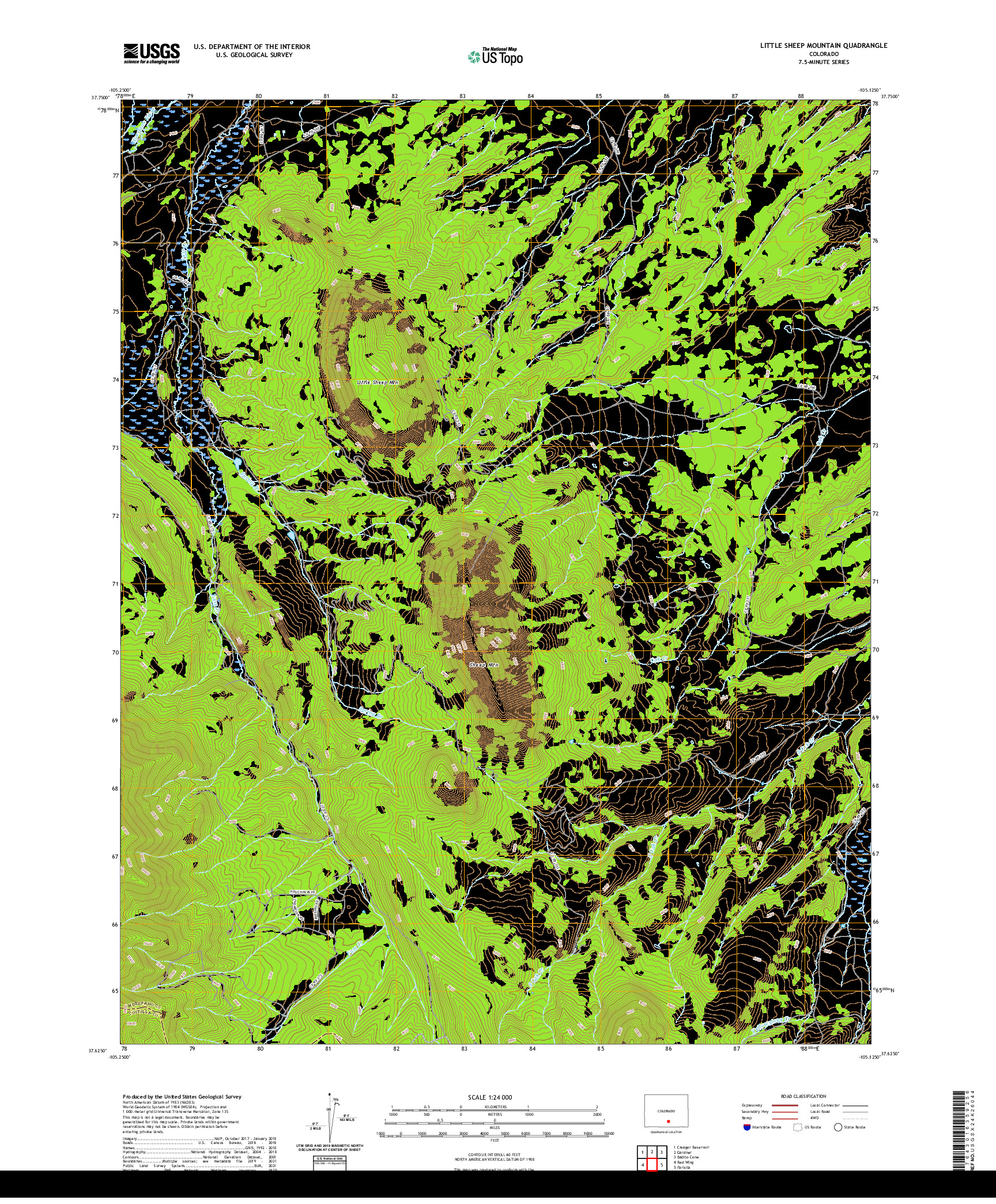 US TOPO 7.5-MINUTE MAP FOR LITTLE SHEEP MOUNTAIN, CO