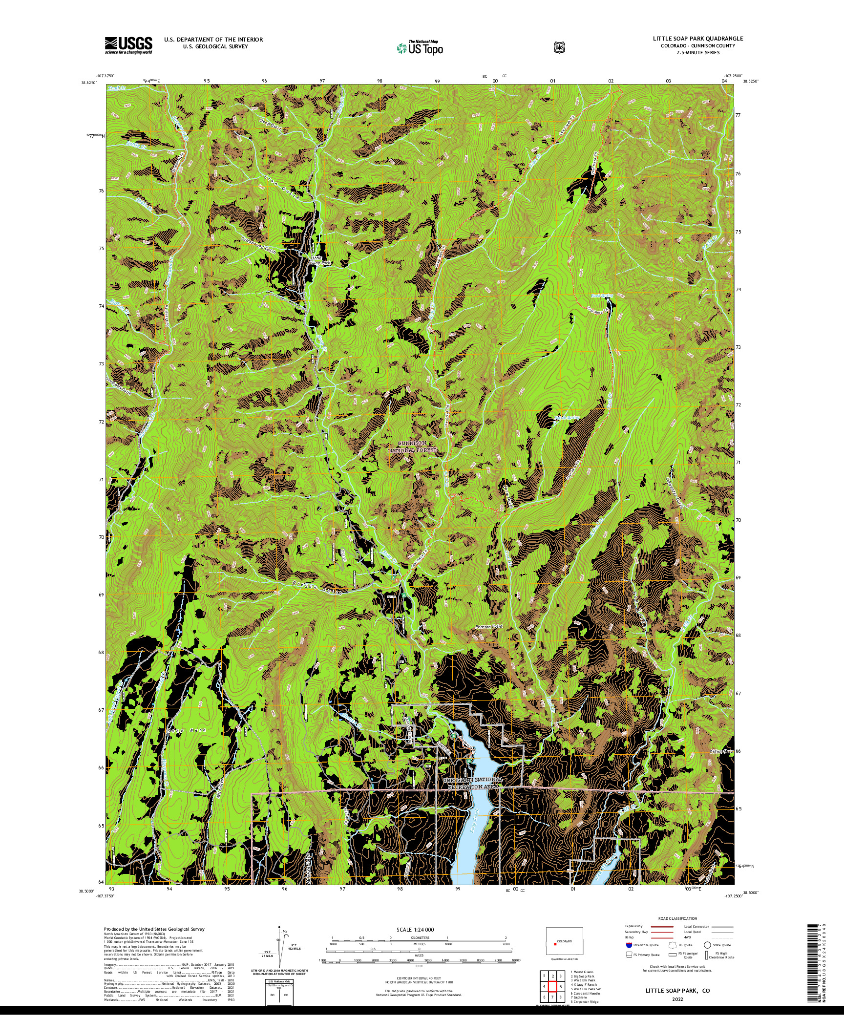 US TOPO 7.5-MINUTE MAP FOR LITTLE SOAP PARK, CO