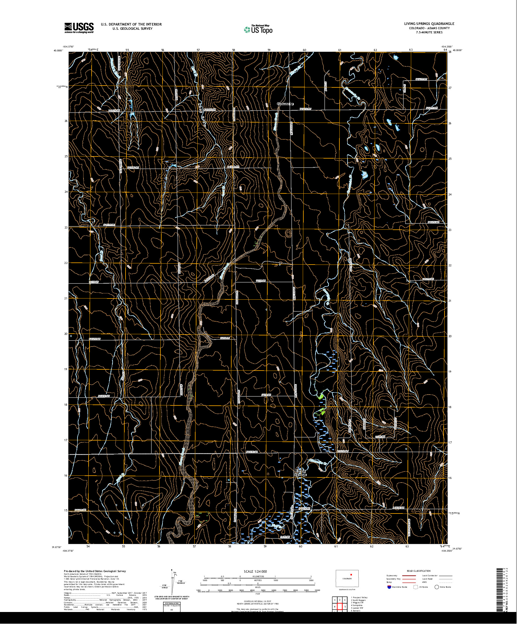 US TOPO 7.5-MINUTE MAP FOR LIVING SPRINGS, CO