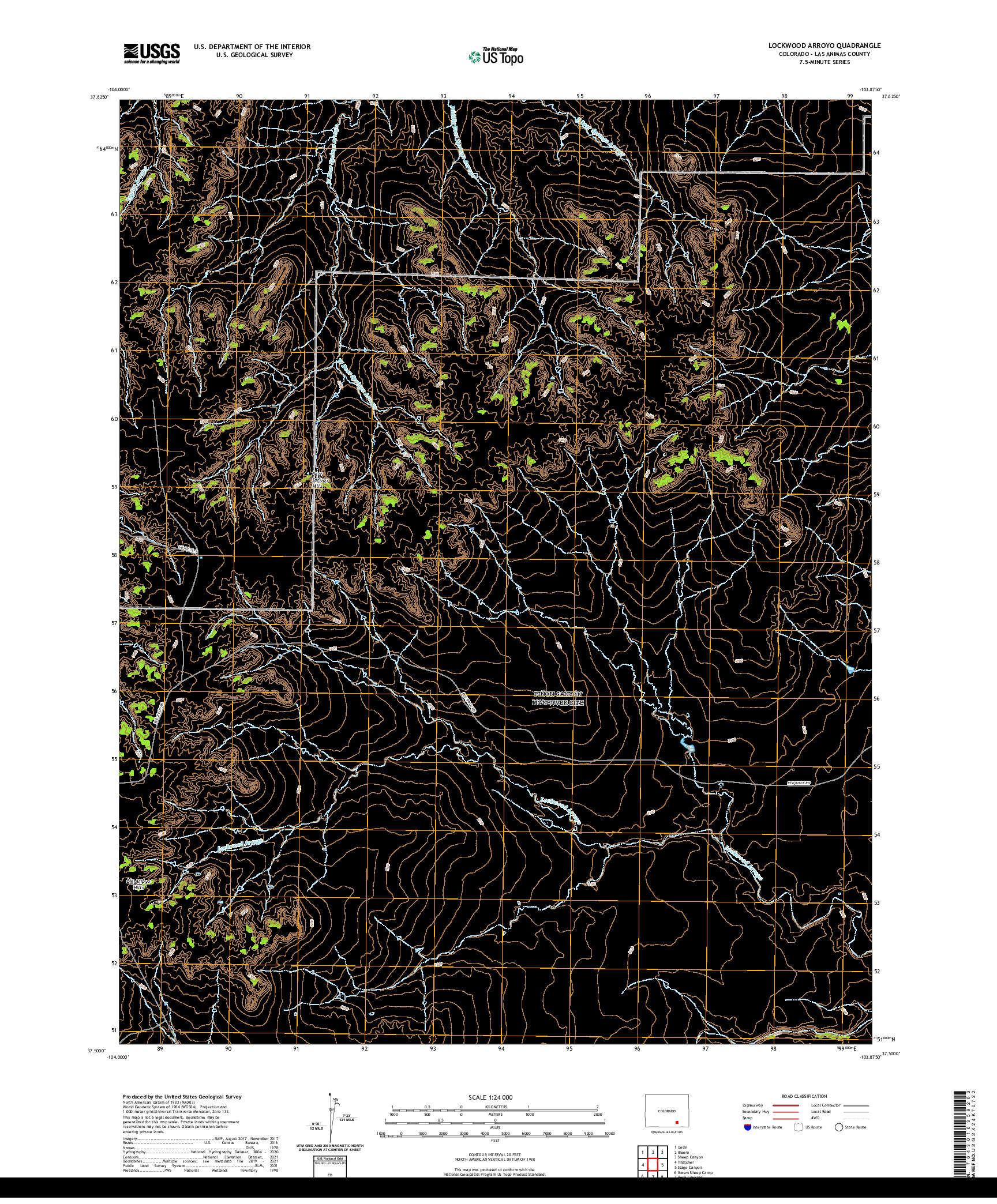 US TOPO 7.5-MINUTE MAP FOR LOCKWOOD ARROYO, CO