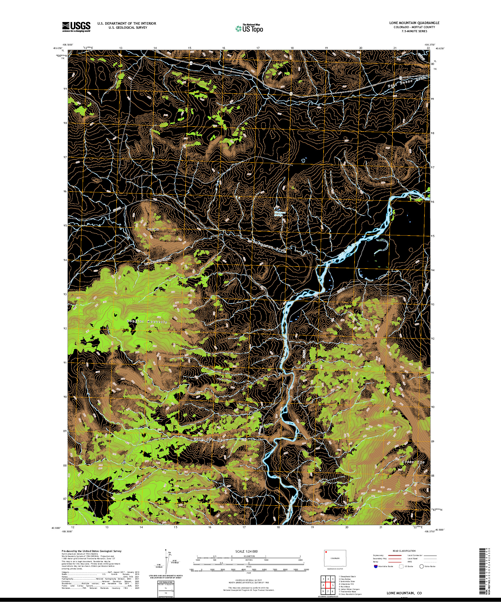 US TOPO 7.5-MINUTE MAP FOR LONE MOUNTAIN, CO