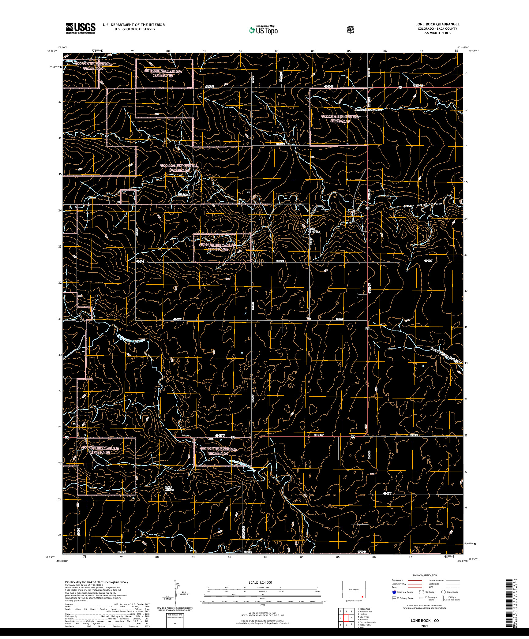 US TOPO 7.5-MINUTE MAP FOR LONE ROCK, CO