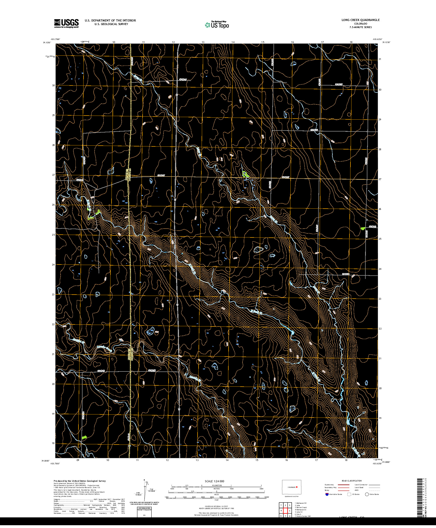 US TOPO 7.5-MINUTE MAP FOR LONG CREEK, CO