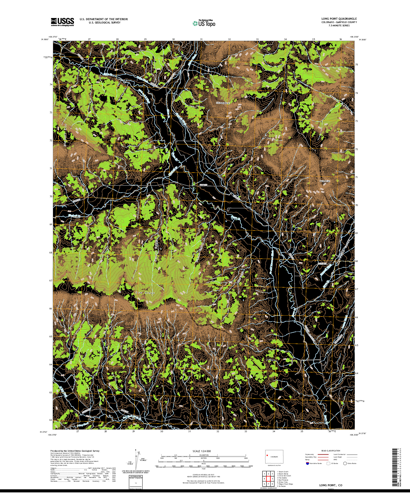 US TOPO 7.5-MINUTE MAP FOR LONG POINT, CO