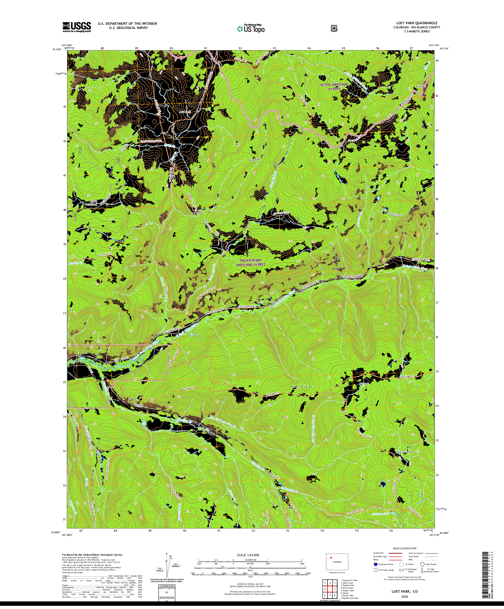 US TOPO 7.5-MINUTE MAP FOR LOST PARK, CO