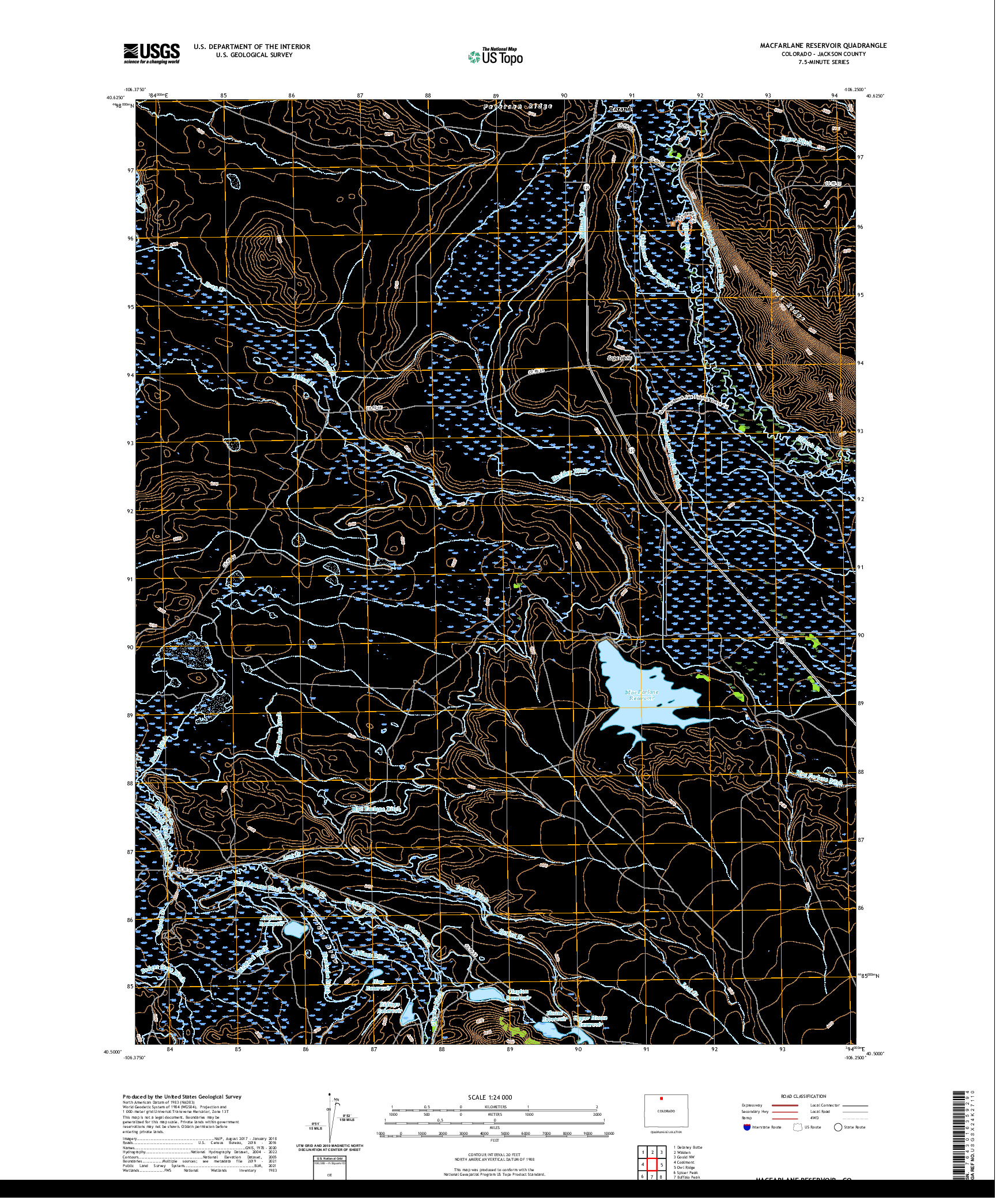 US TOPO 7.5-MINUTE MAP FOR MACFARLANE RESERVOIR, CO