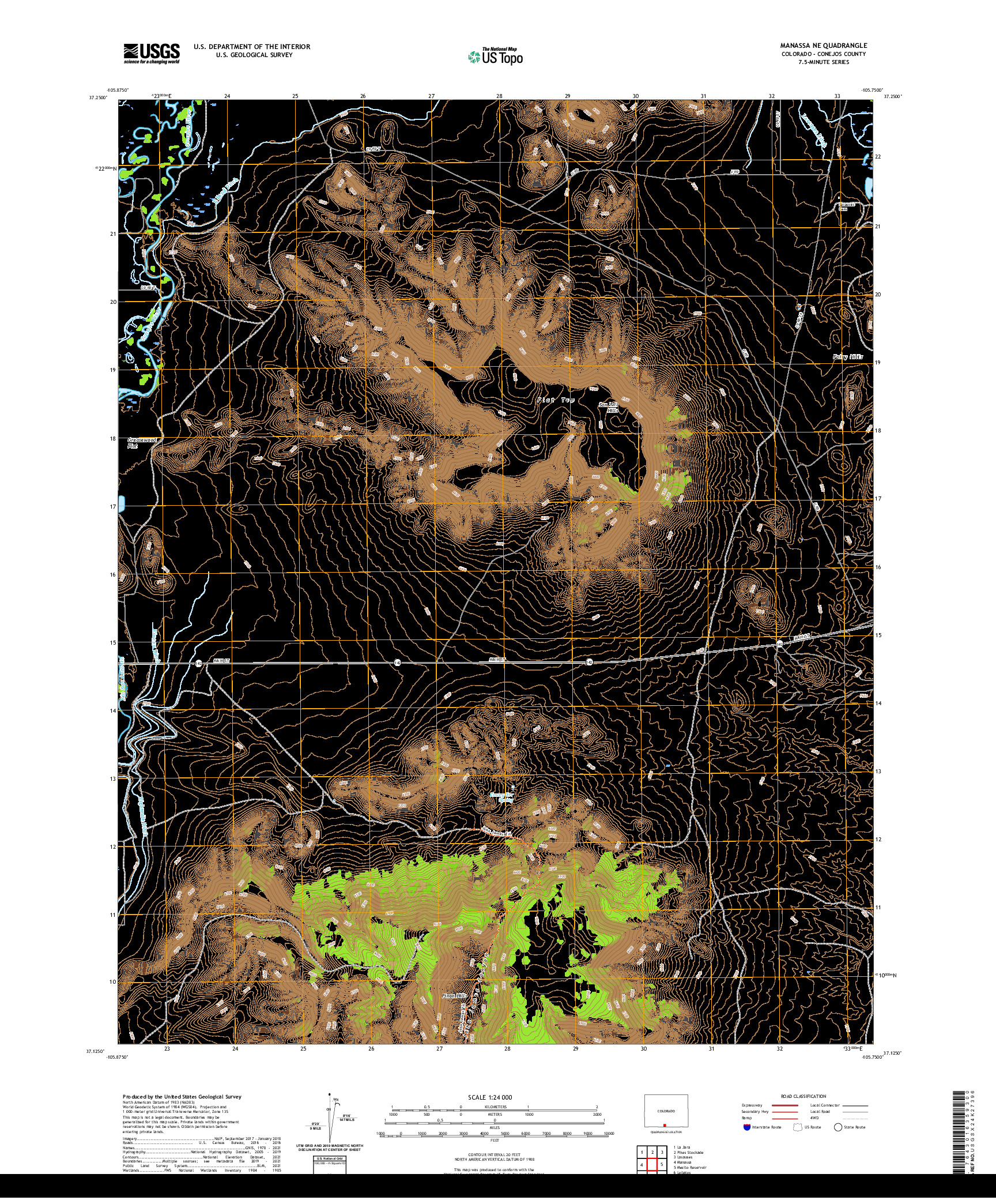 US TOPO 7.5-MINUTE MAP FOR MANASSA NE, CO