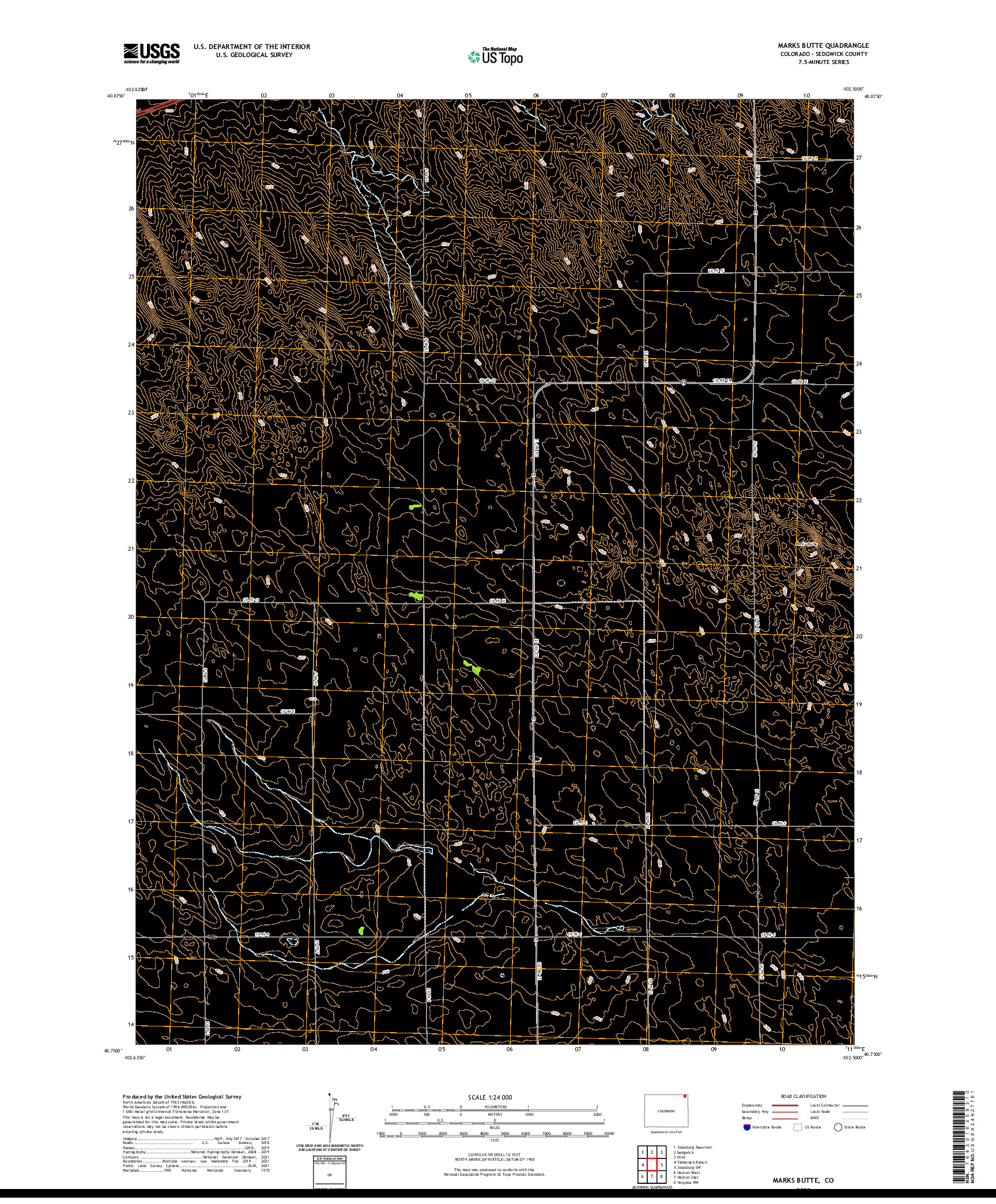 US TOPO 7.5-MINUTE MAP FOR MARKS BUTTE, CO