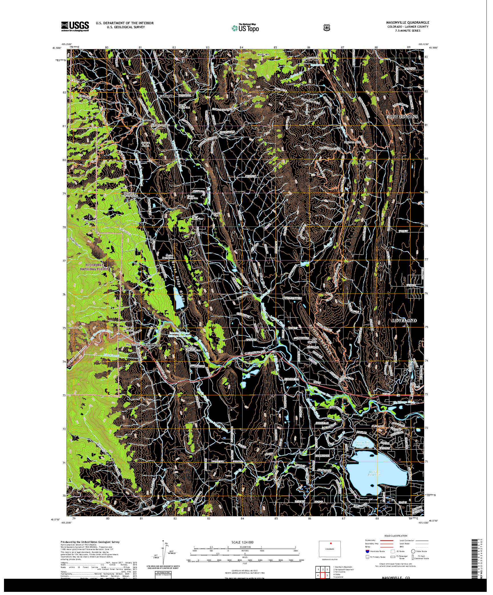 US TOPO 7.5-MINUTE MAP FOR MASONVILLE, CO