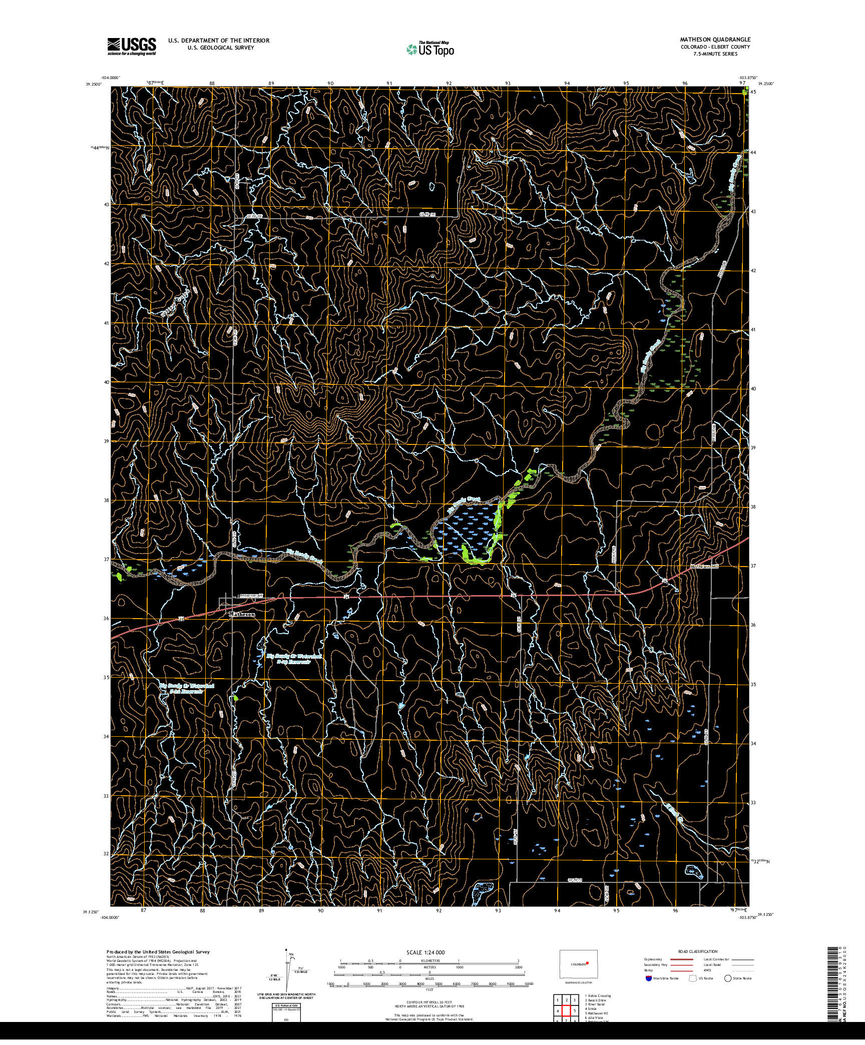 US TOPO 7.5-MINUTE MAP FOR MATHESON, CO