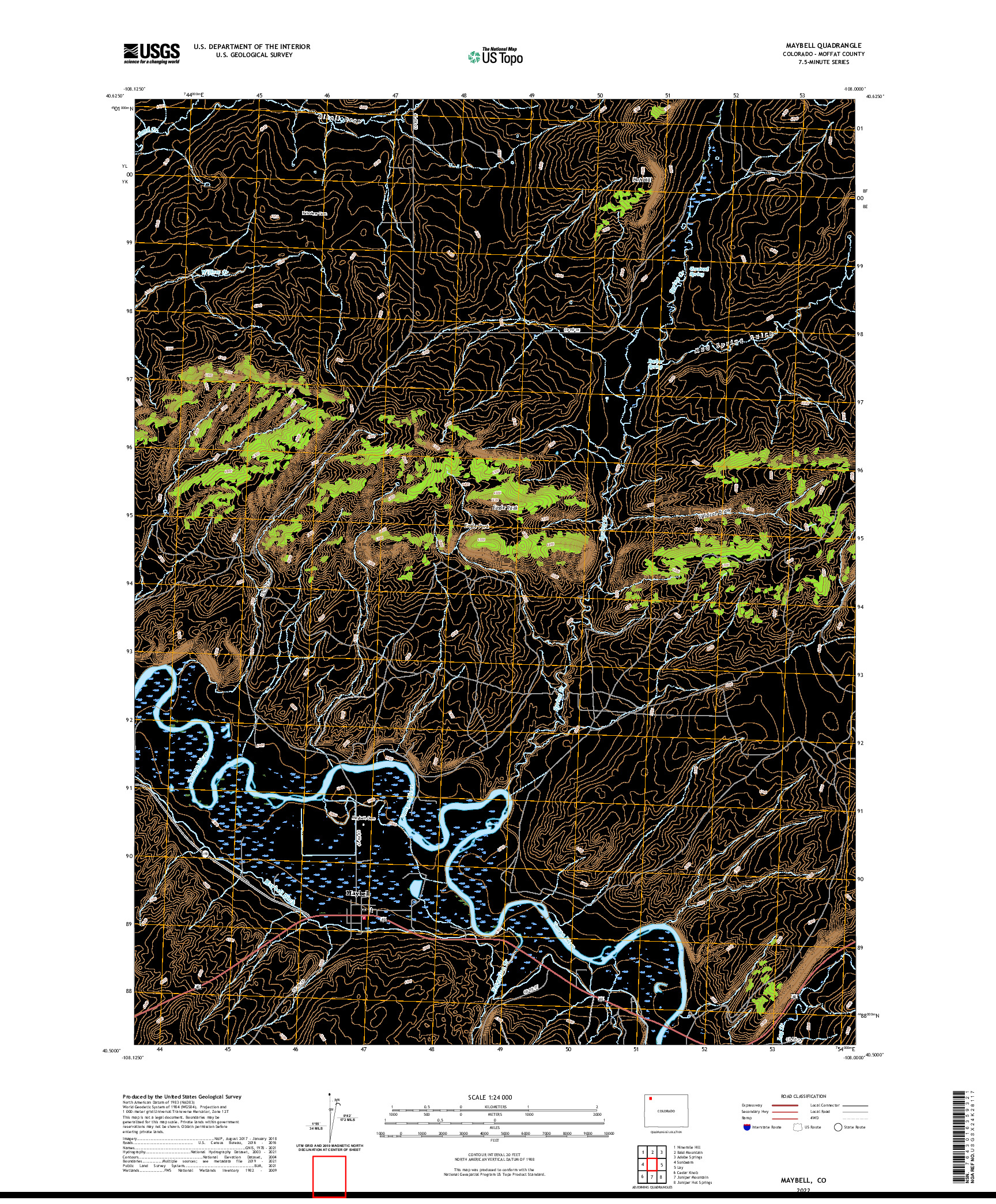 US TOPO 7.5-MINUTE MAP FOR MAYBELL, CO