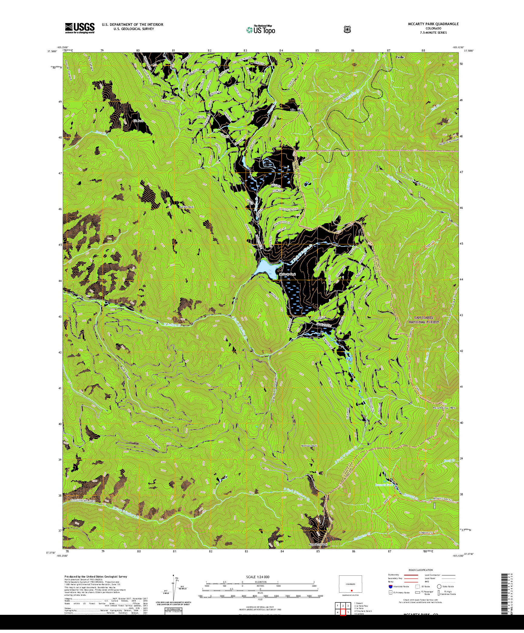 US TOPO 7.5-MINUTE MAP FOR MCCARTY PARK, CO