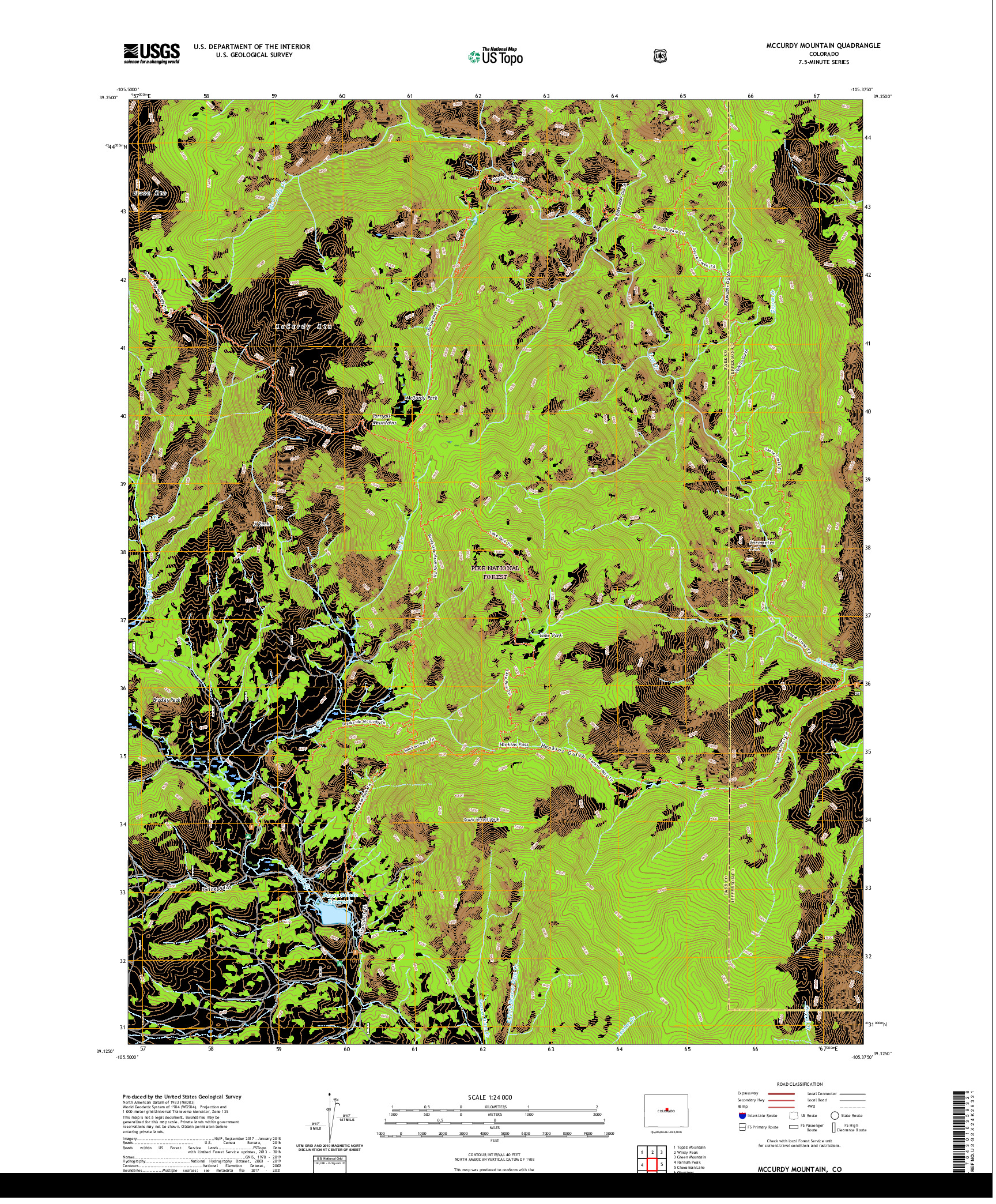 US TOPO 7.5-MINUTE MAP FOR MCCURDY MOUNTAIN, CO