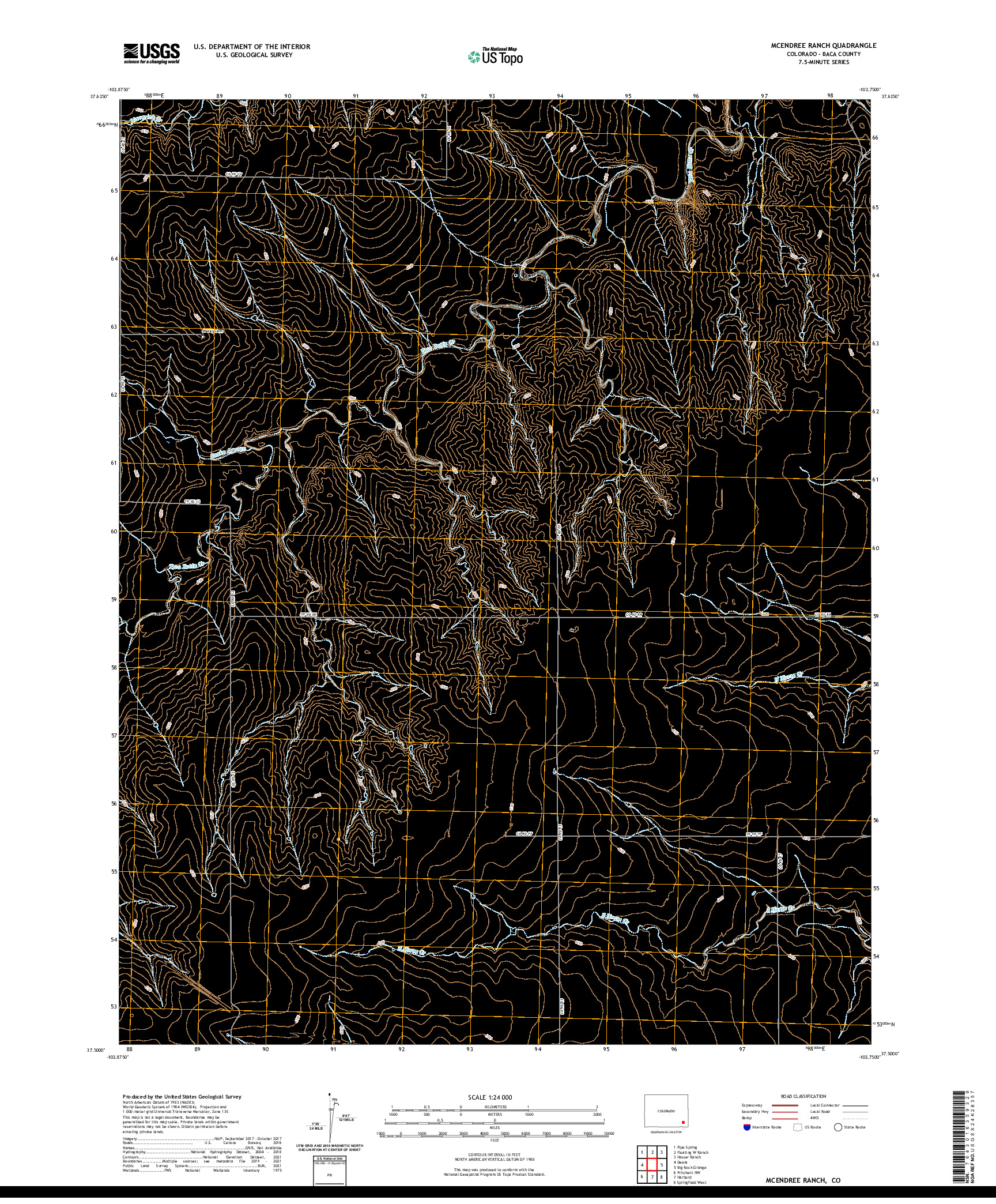 US TOPO 7.5-MINUTE MAP FOR MCENDREE RANCH, CO
