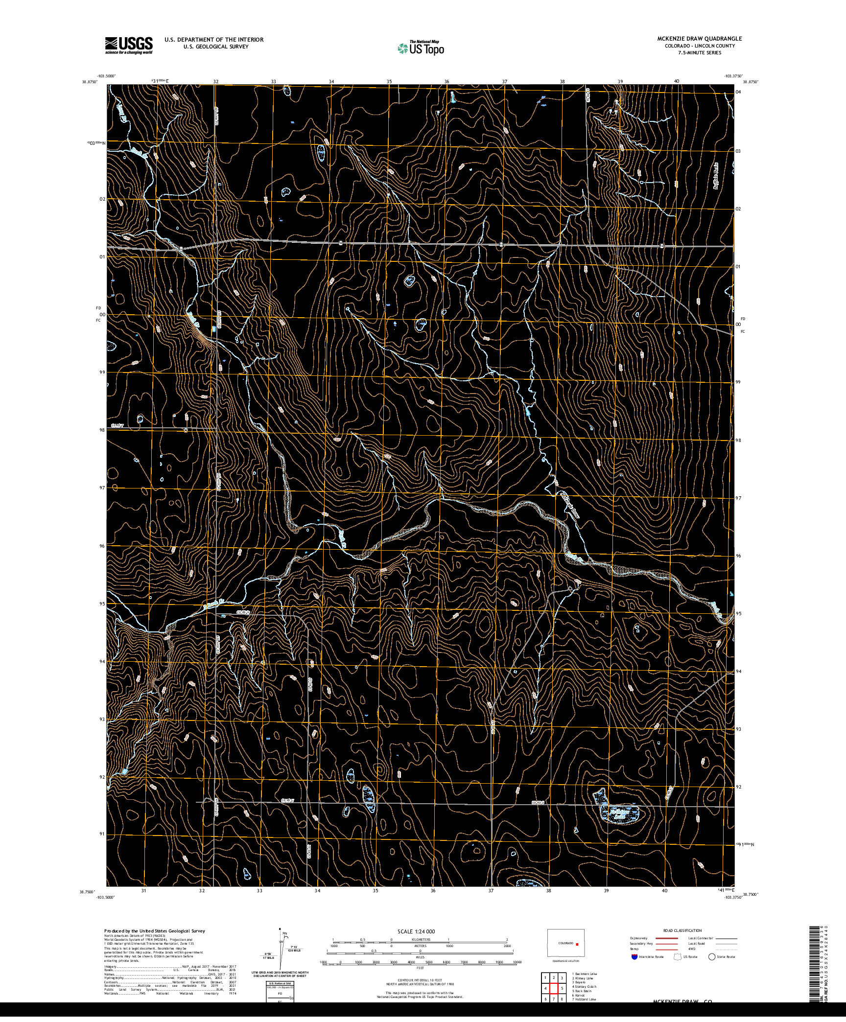 US TOPO 7.5-MINUTE MAP FOR MCKENZIE DRAW, CO