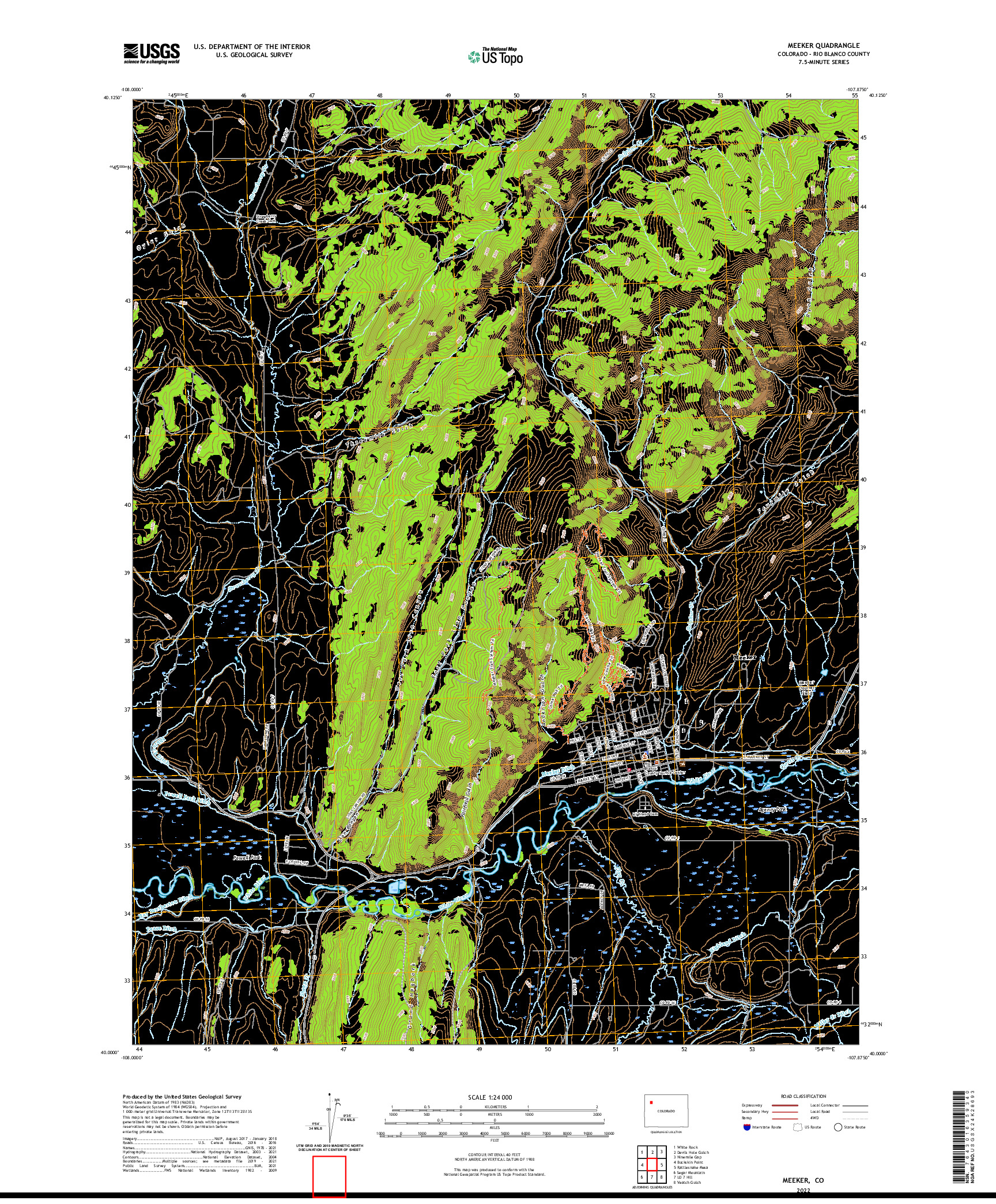 US TOPO 7.5-MINUTE MAP FOR MEEKER, CO