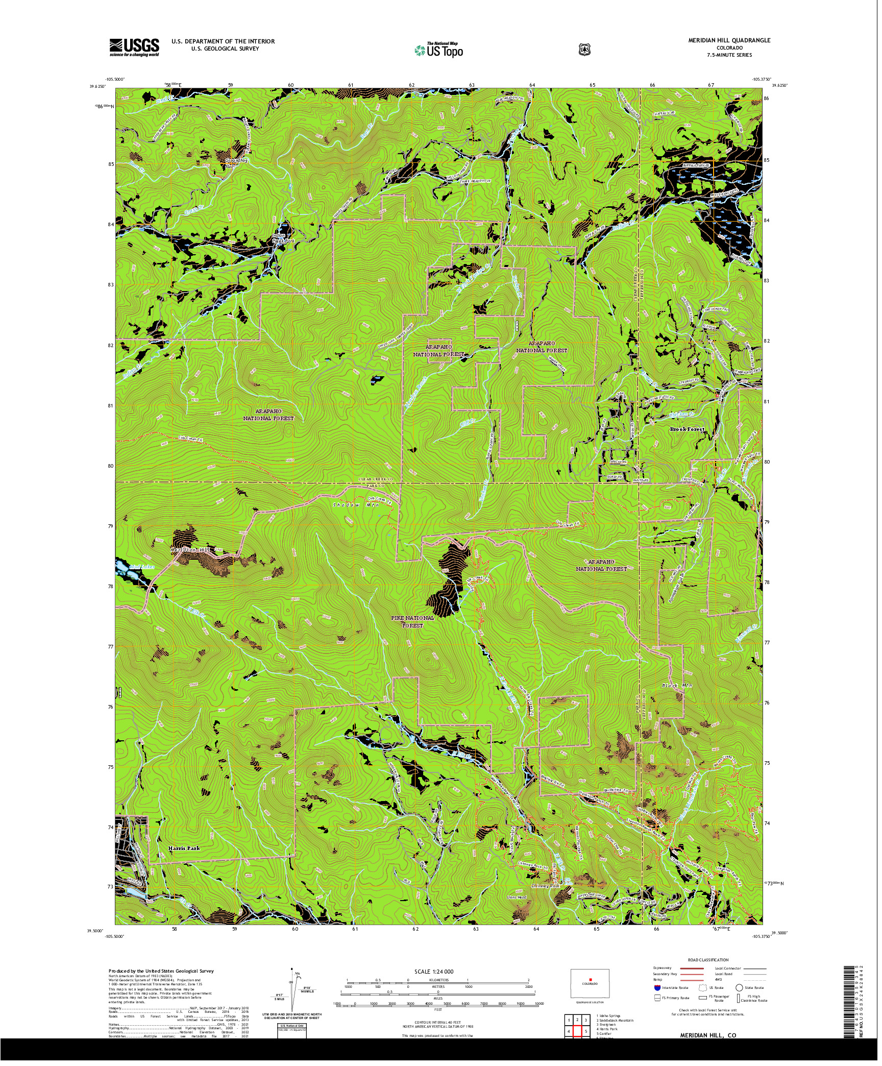 US TOPO 7.5-MINUTE MAP FOR MERIDIAN HILL, CO