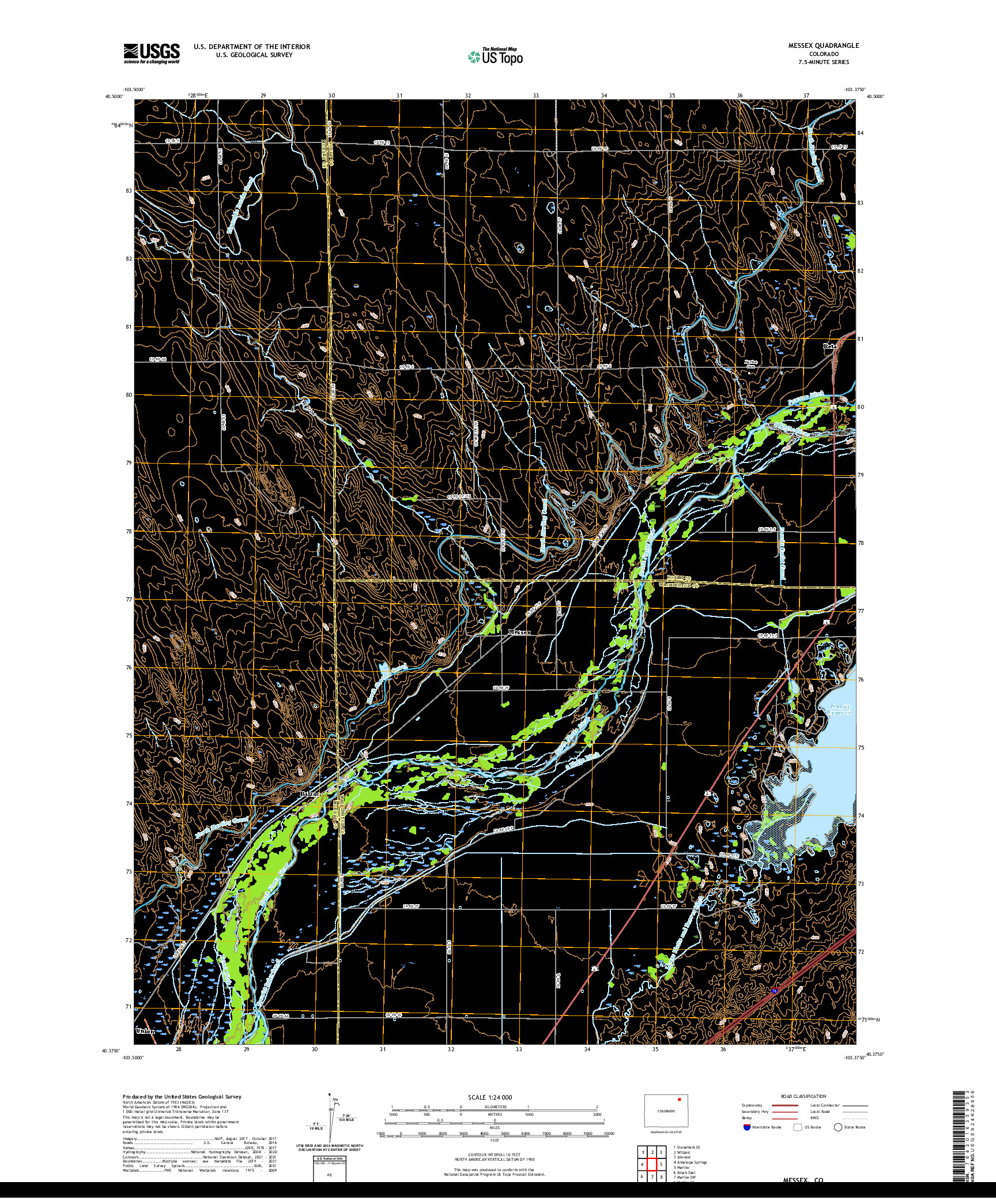 US TOPO 7.5-MINUTE MAP FOR MESSEX, CO