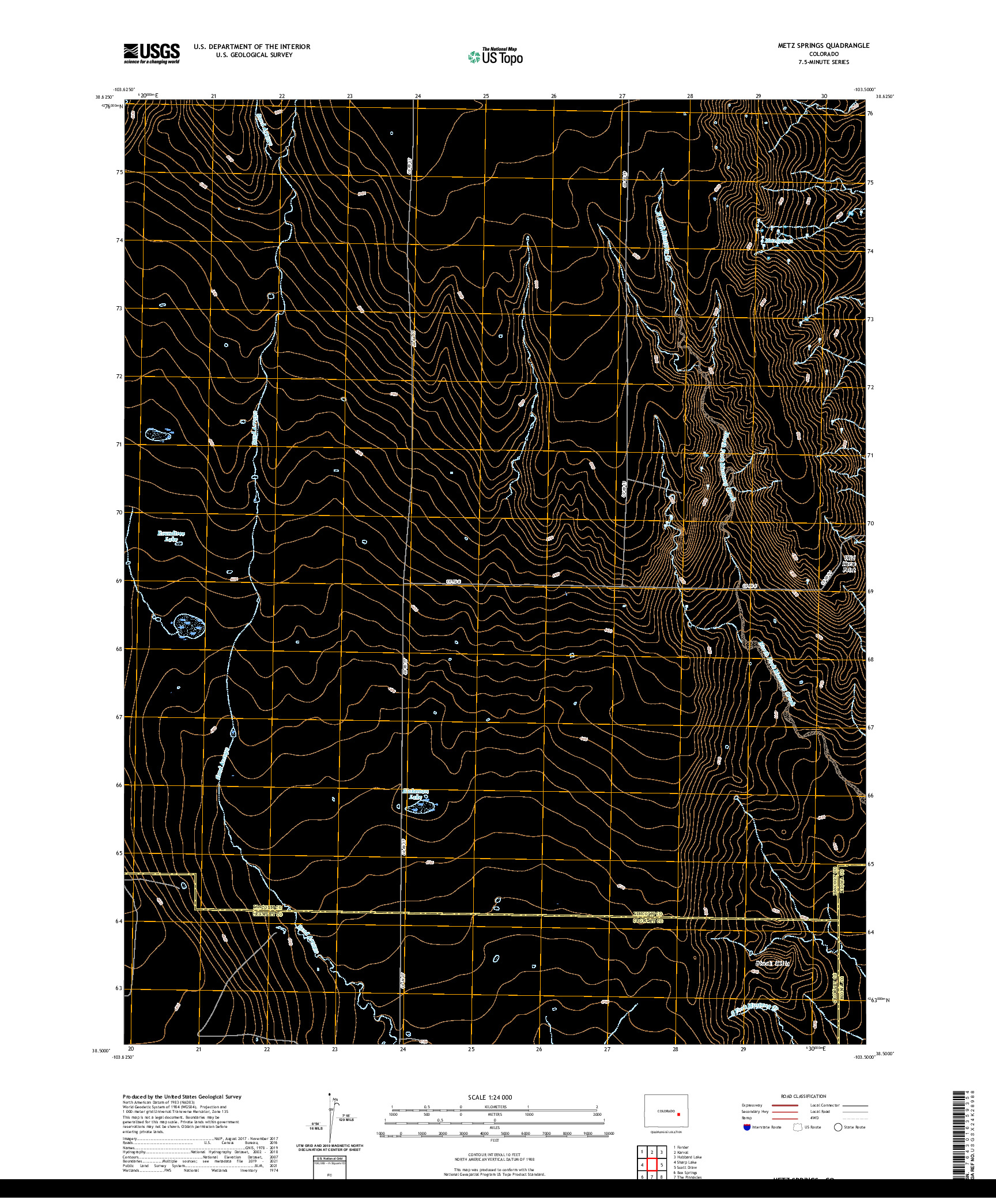 US TOPO 7.5-MINUTE MAP FOR METZ SPRINGS, CO