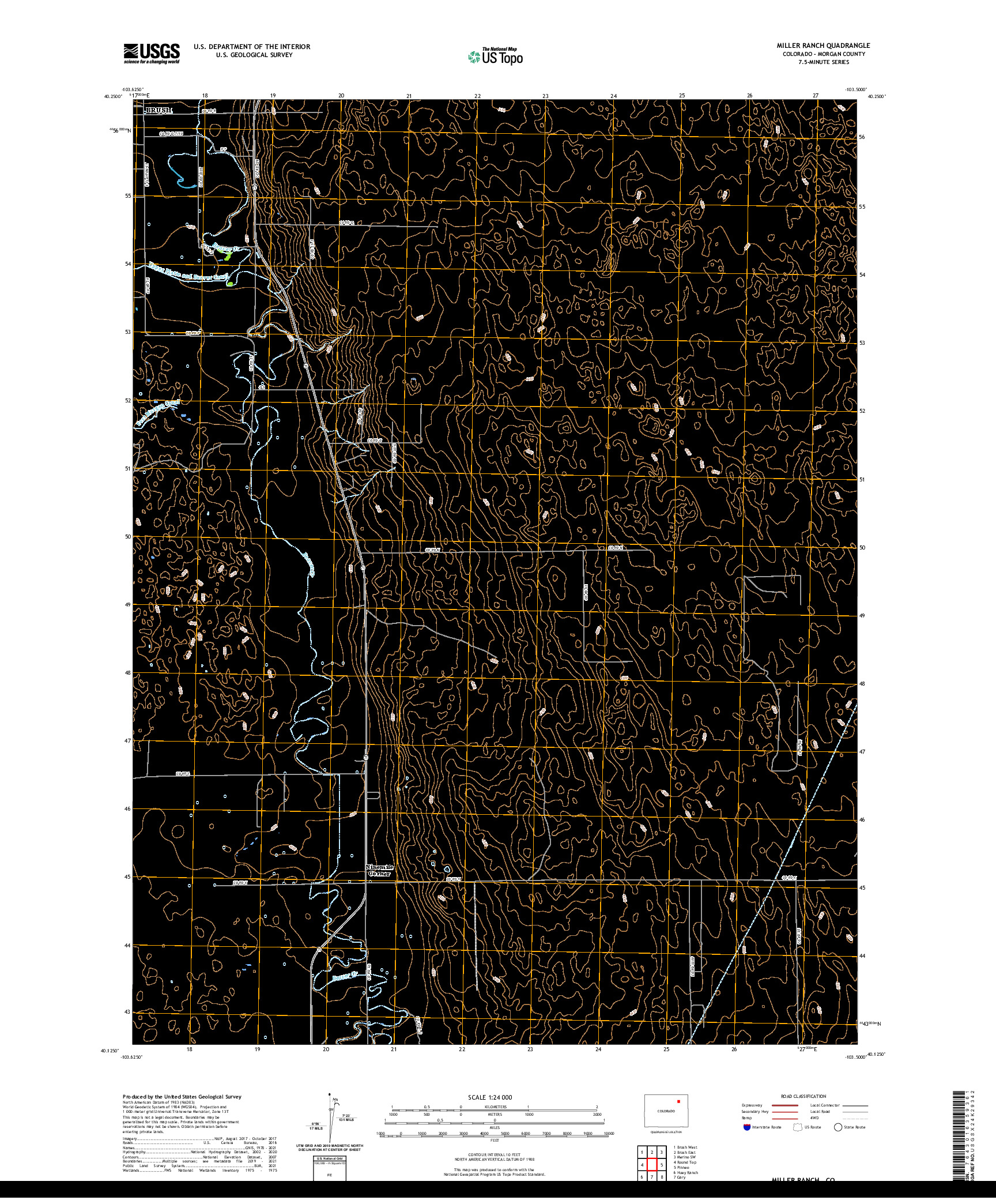 US TOPO 7.5-MINUTE MAP FOR MILLER RANCH, CO