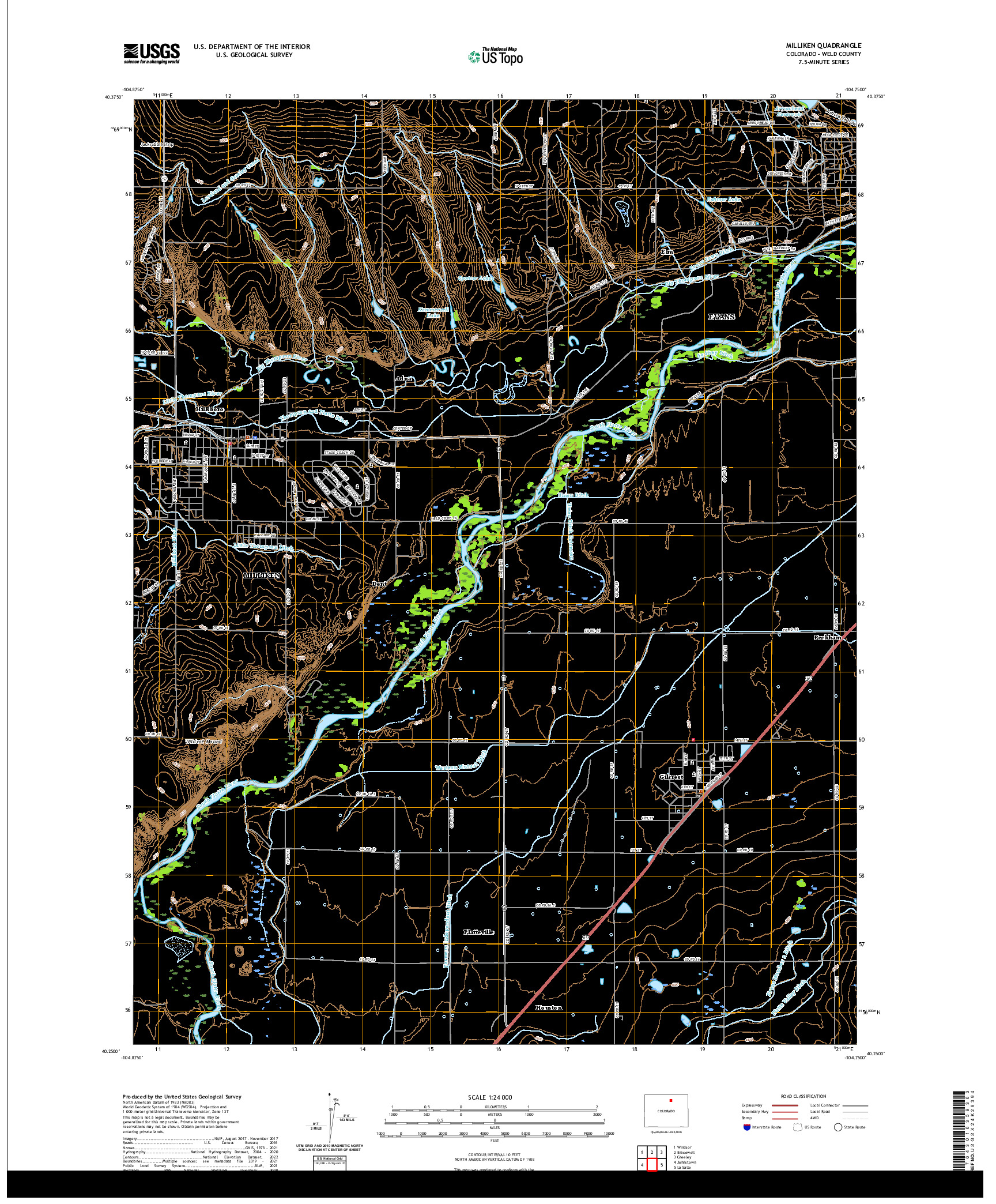 US TOPO 7.5-MINUTE MAP FOR MILLIKEN, CO