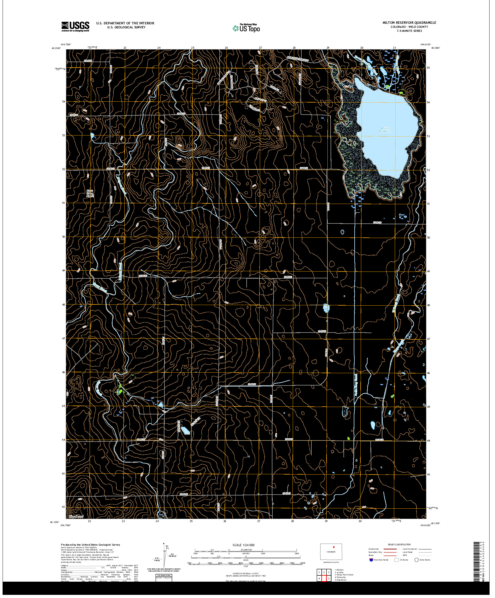 US TOPO 7.5-MINUTE MAP FOR MILTON RESERVOIR, CO