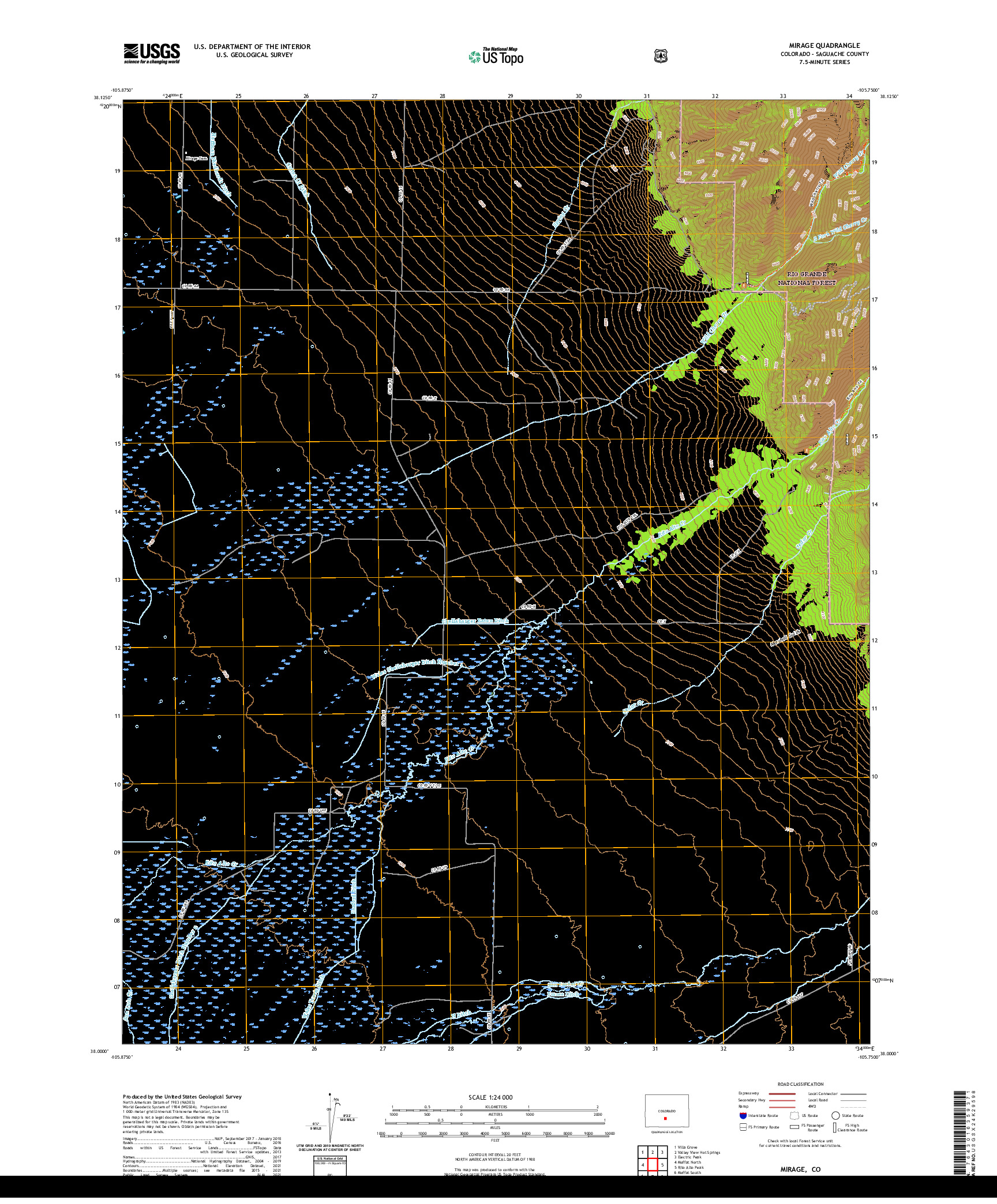 US TOPO 7.5-MINUTE MAP FOR MIRAGE, CO