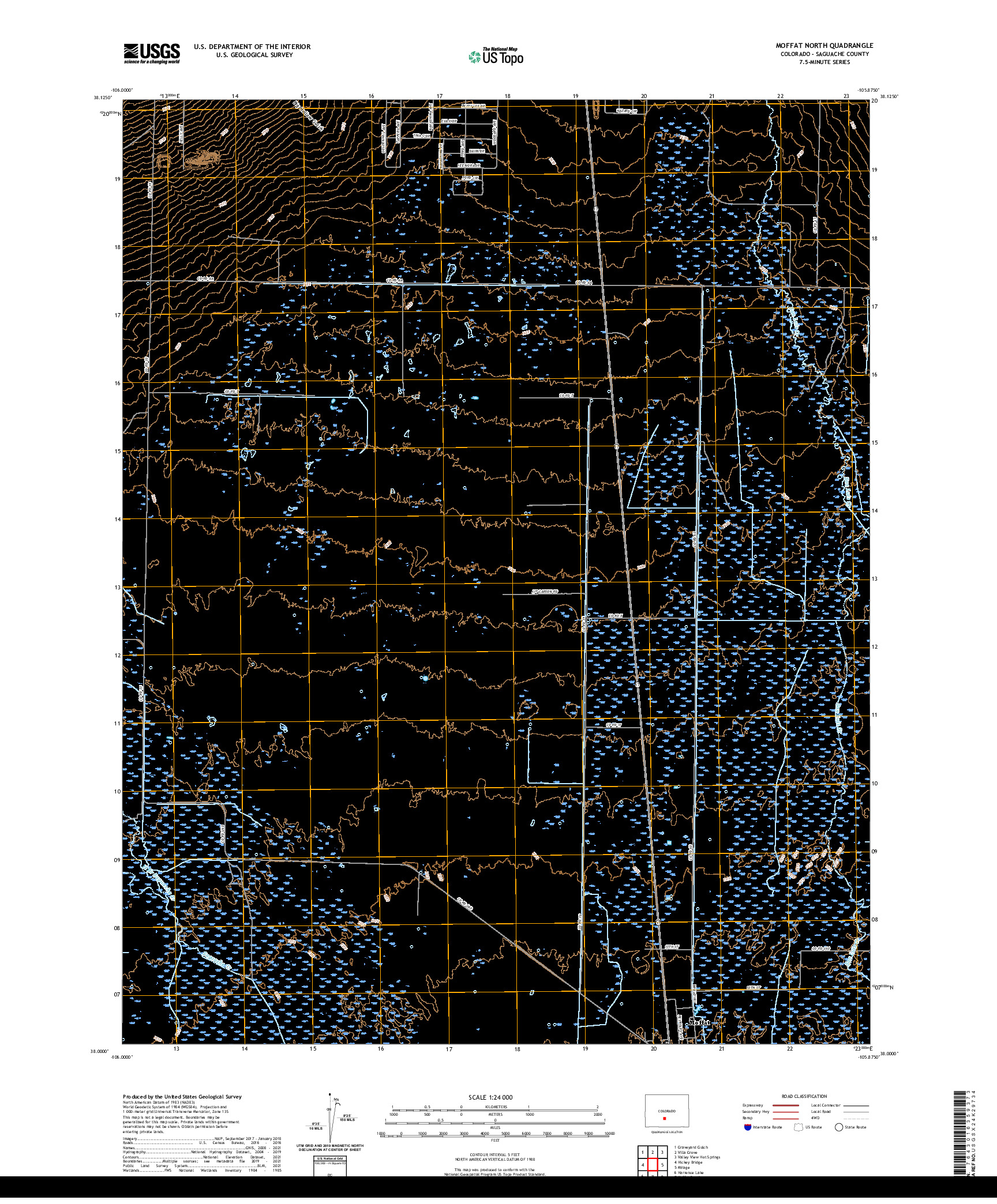 US TOPO 7.5-MINUTE MAP FOR MOFFAT NORTH, CO