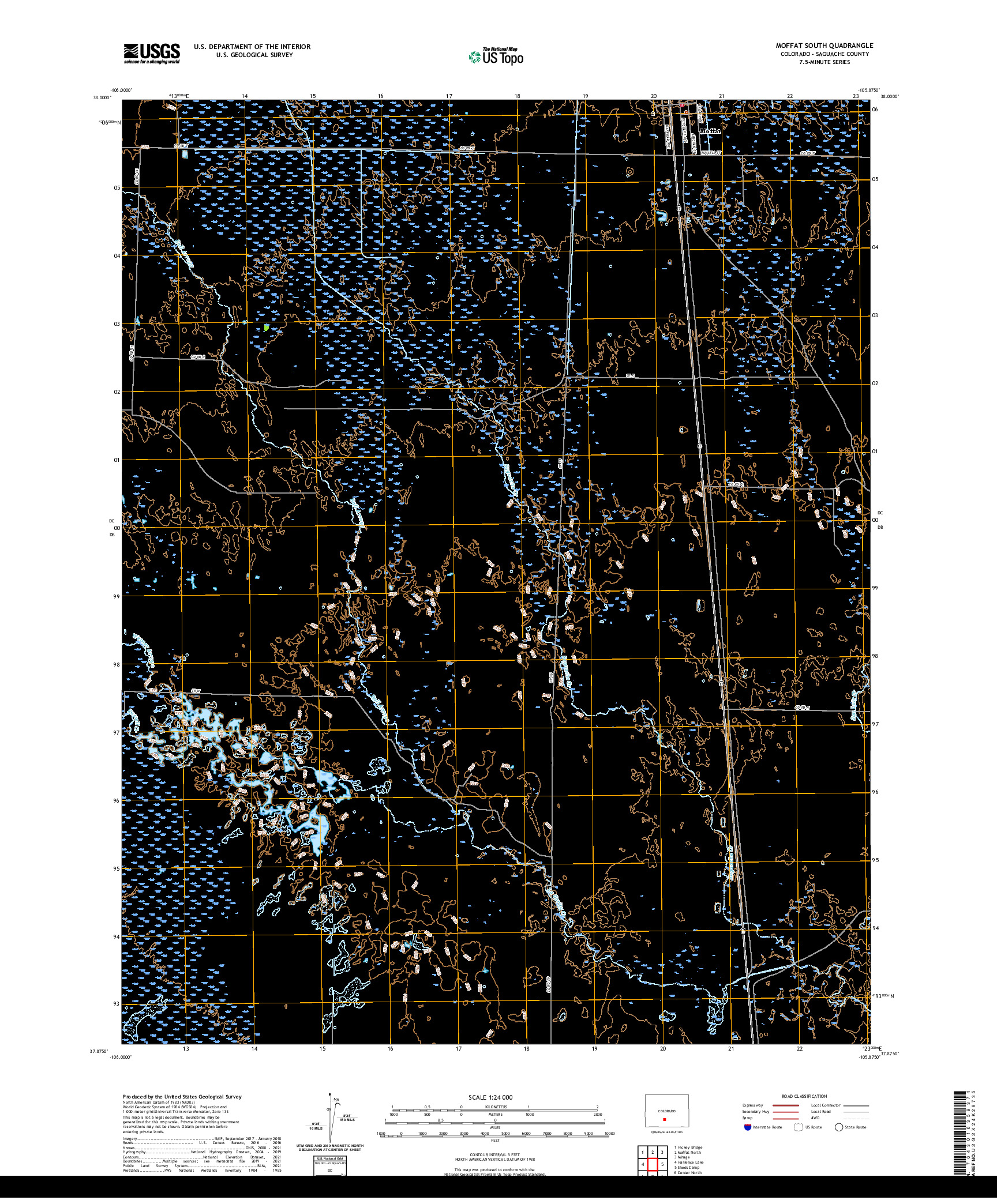 US TOPO 7.5-MINUTE MAP FOR MOFFAT SOUTH, CO
