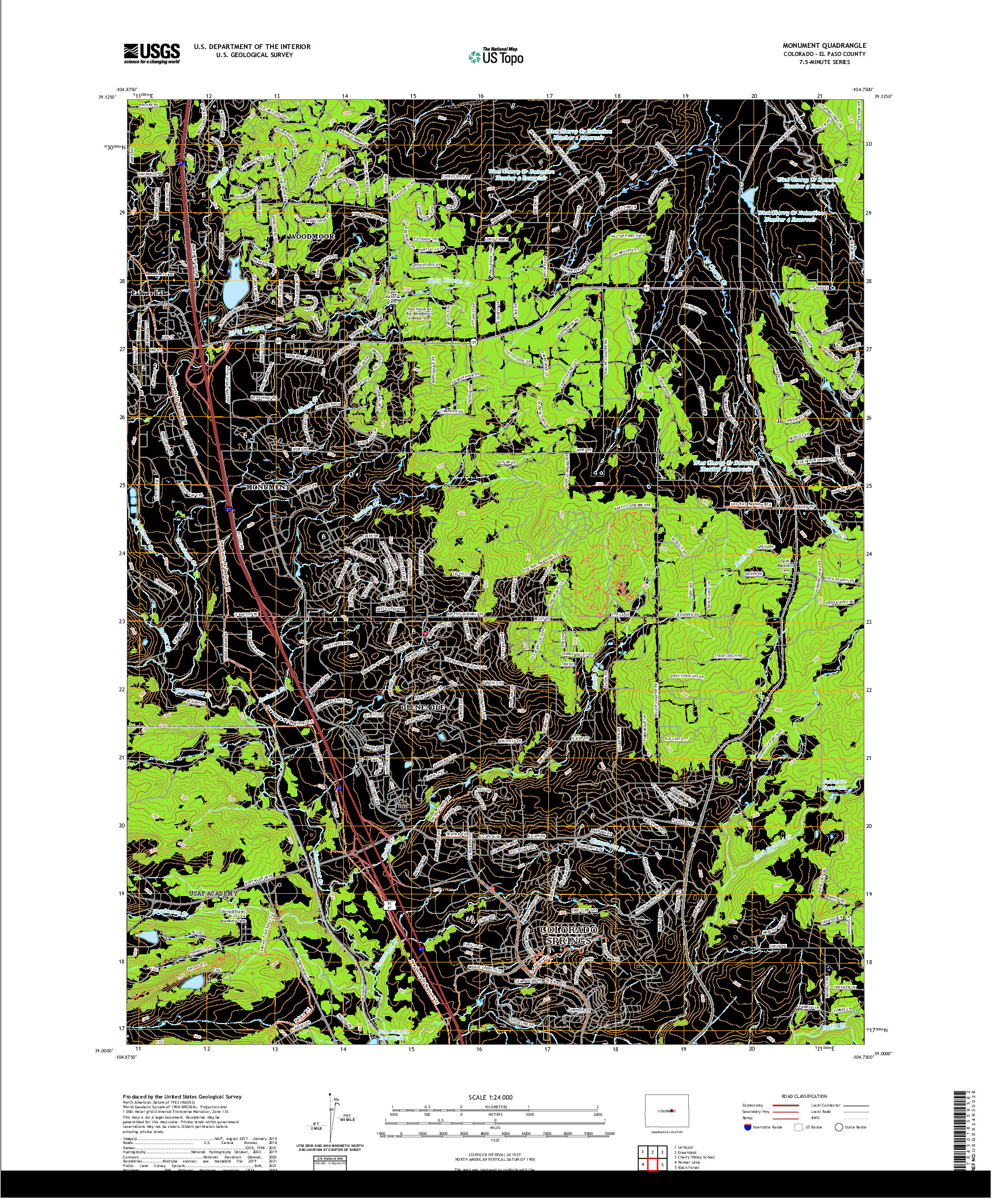 US TOPO 7.5-MINUTE MAP FOR MONUMENT, CO