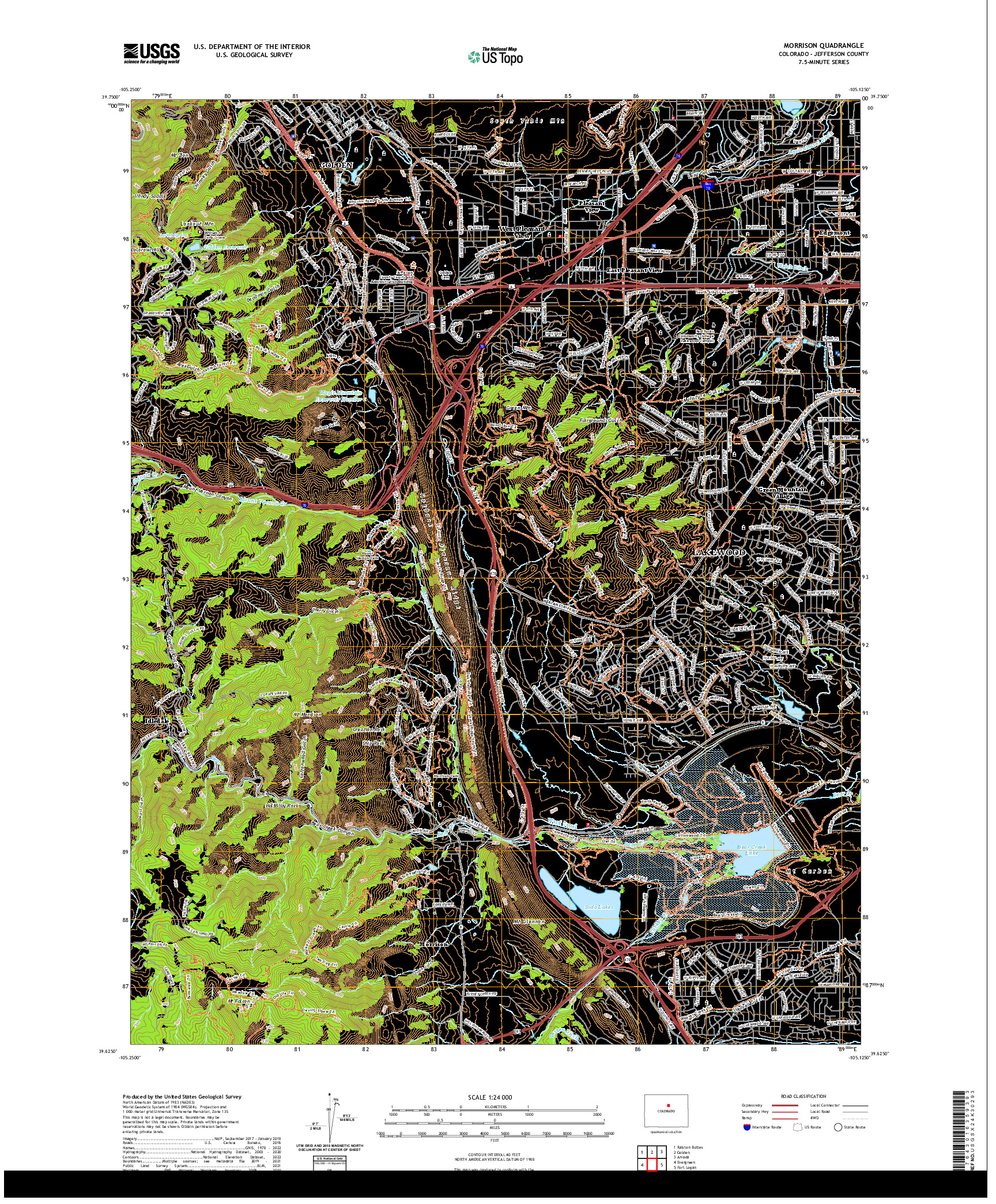 US TOPO 7.5-MINUTE MAP FOR MORRISON, CO