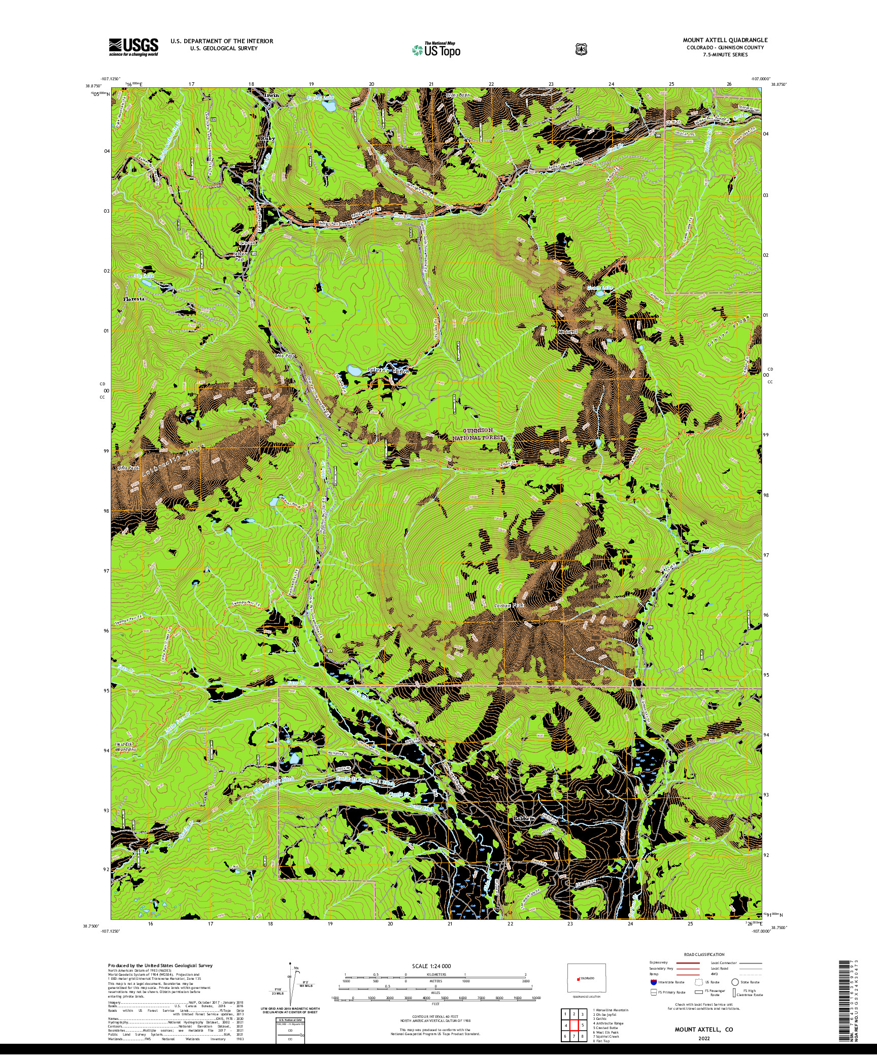 US TOPO 7.5-MINUTE MAP FOR MOUNT AXTELL, CO