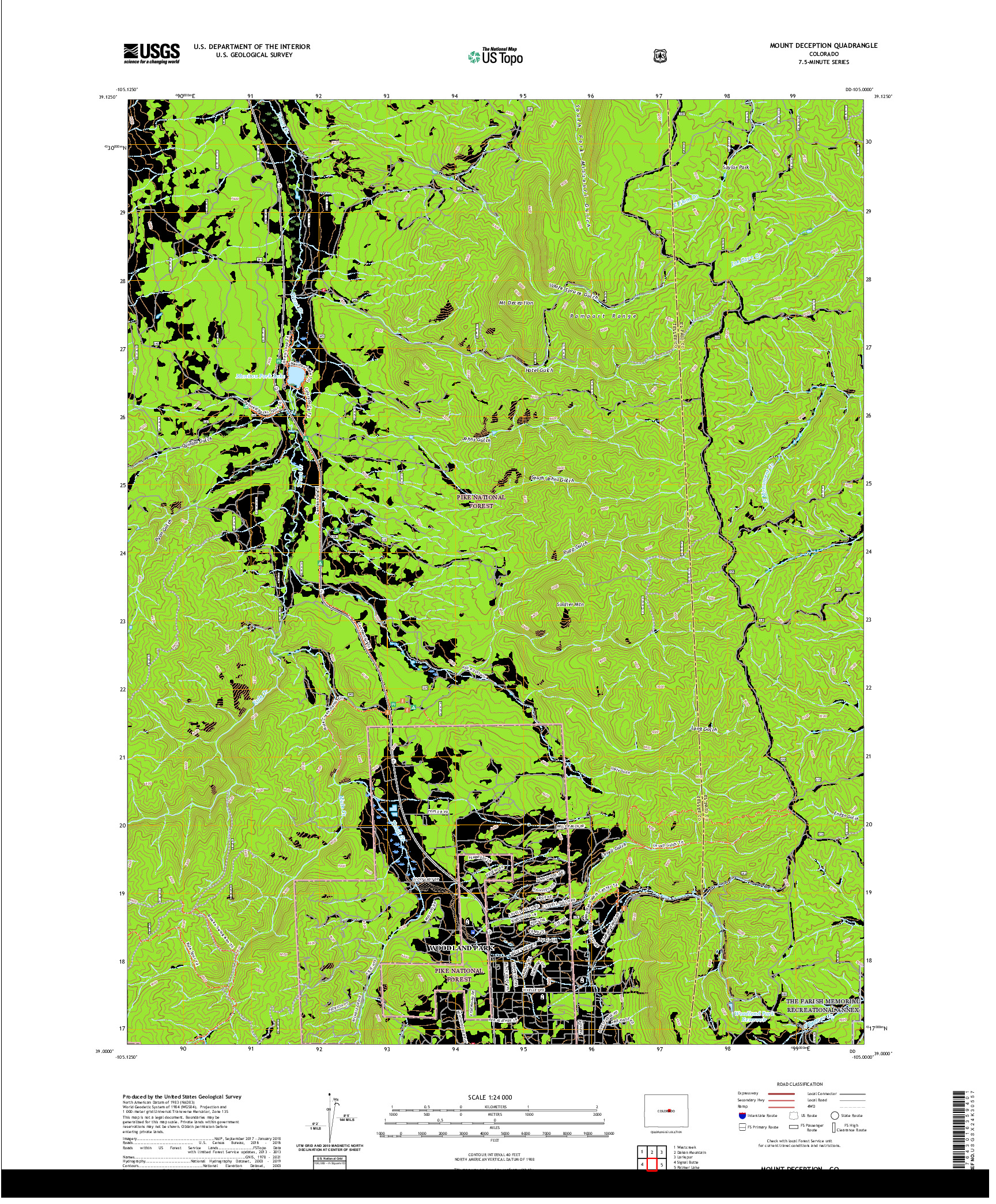 US TOPO 7.5-MINUTE MAP FOR MOUNT DECEPTION, CO